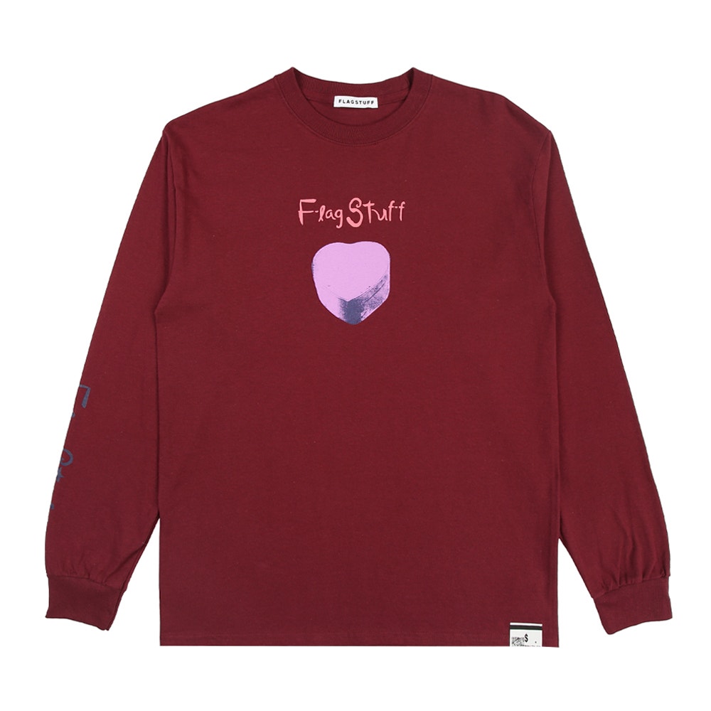 Circle Flower L/S T-Shirt- Maroon product photo