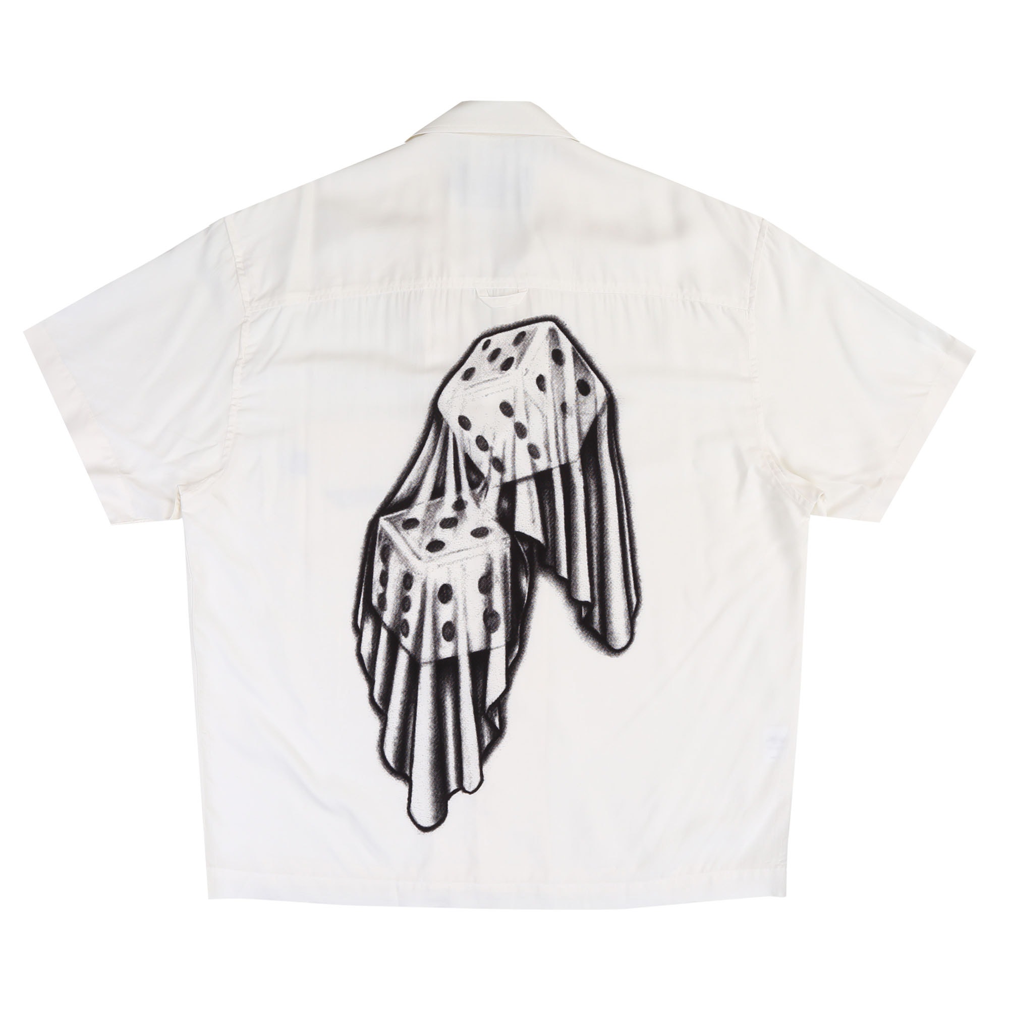 Dice Printed Rayon Camp Shirt - White product photo