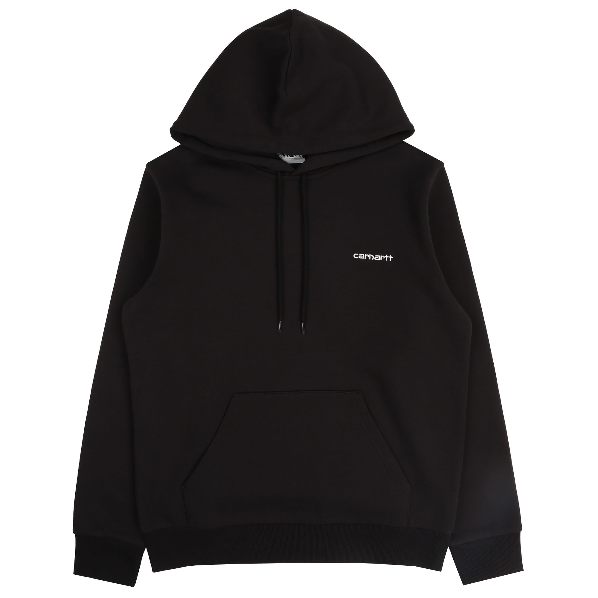 Hooded Script Embroidery Sweat - Black / White