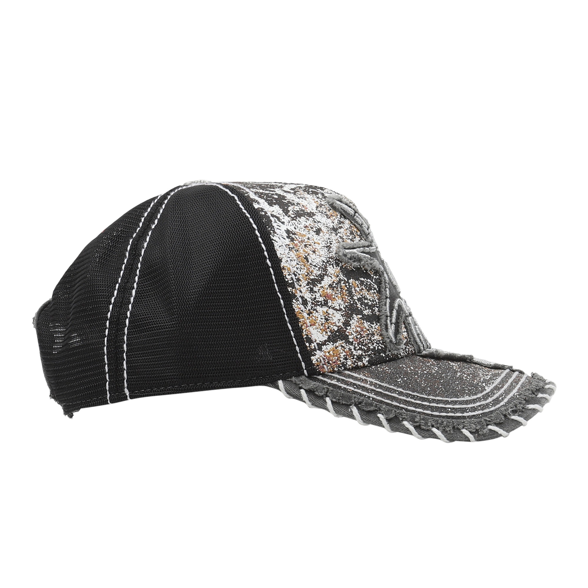 Chito Seahorse Patch Mesh Cap - Washed Black product photo
