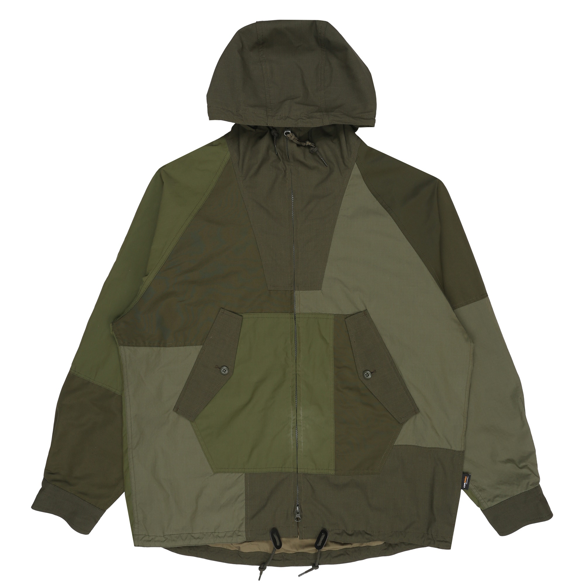 Cotton Nylon Multi Fabrics Jacket - Khaki product photo