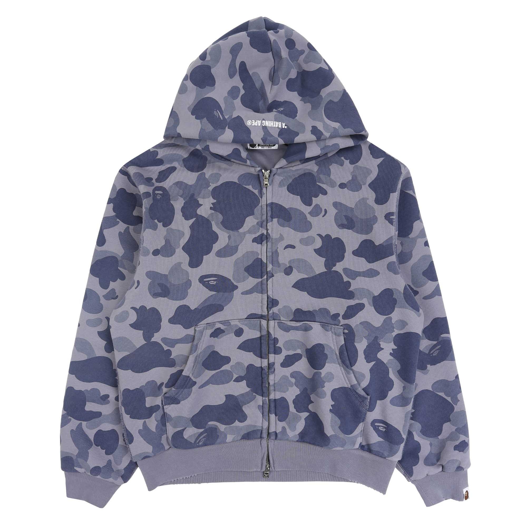 1st Camo Heavy Wash Cropped Zip Hood - Charcoal product photo