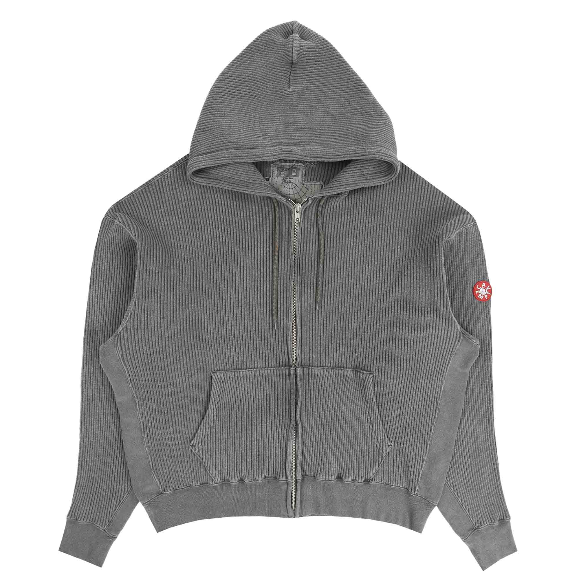 Overdye Wide Rib Cut Zip Hoody - Charcoal product photo