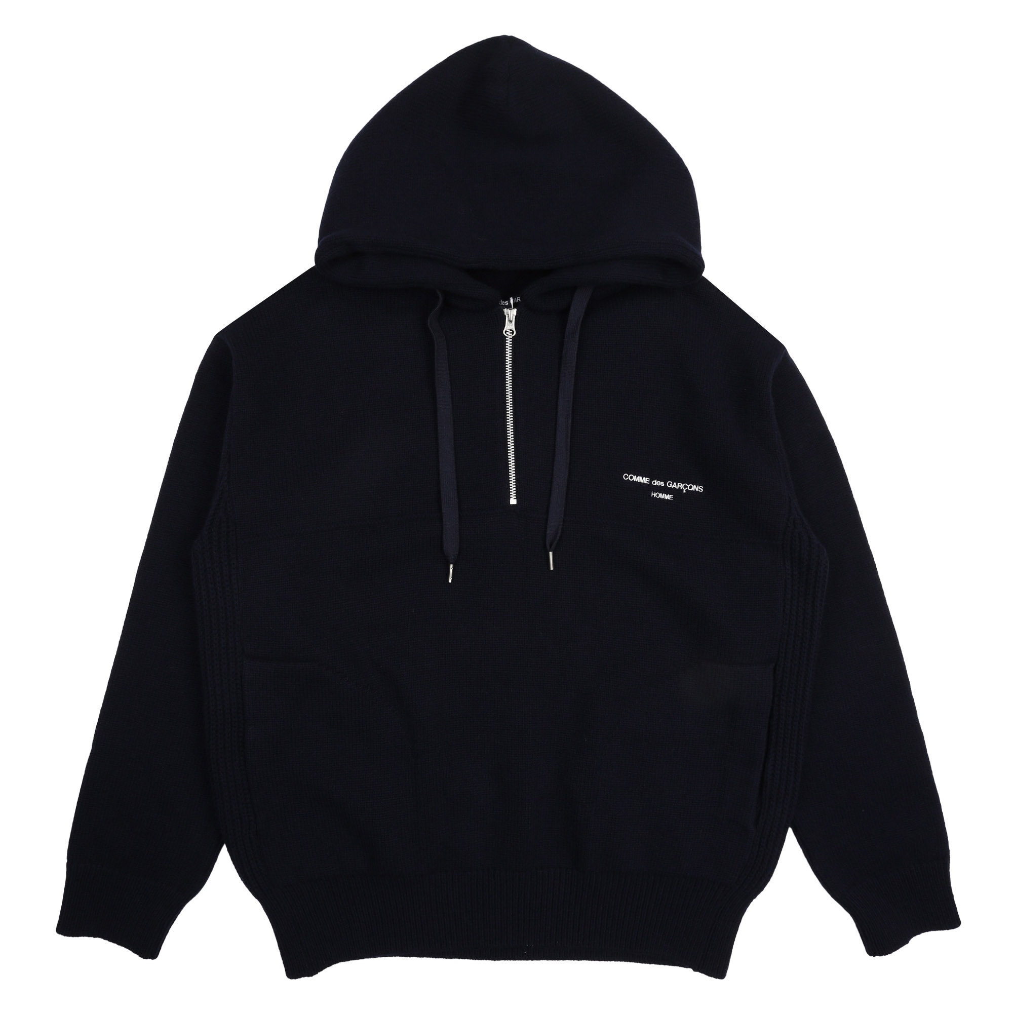 Lamb Wool Jersey Hoodie - Navy product photo