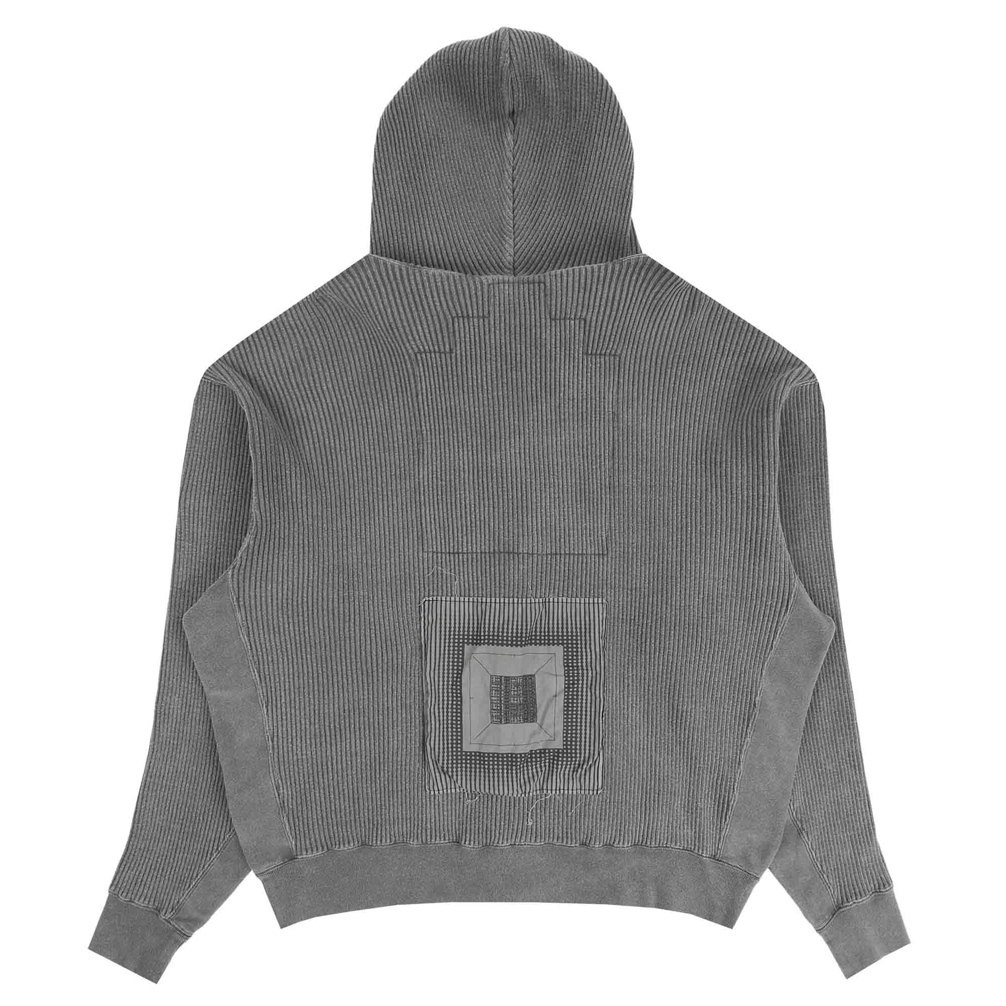 Overdye Wide Rib Cut Zip Hoody - Charcoal product photo