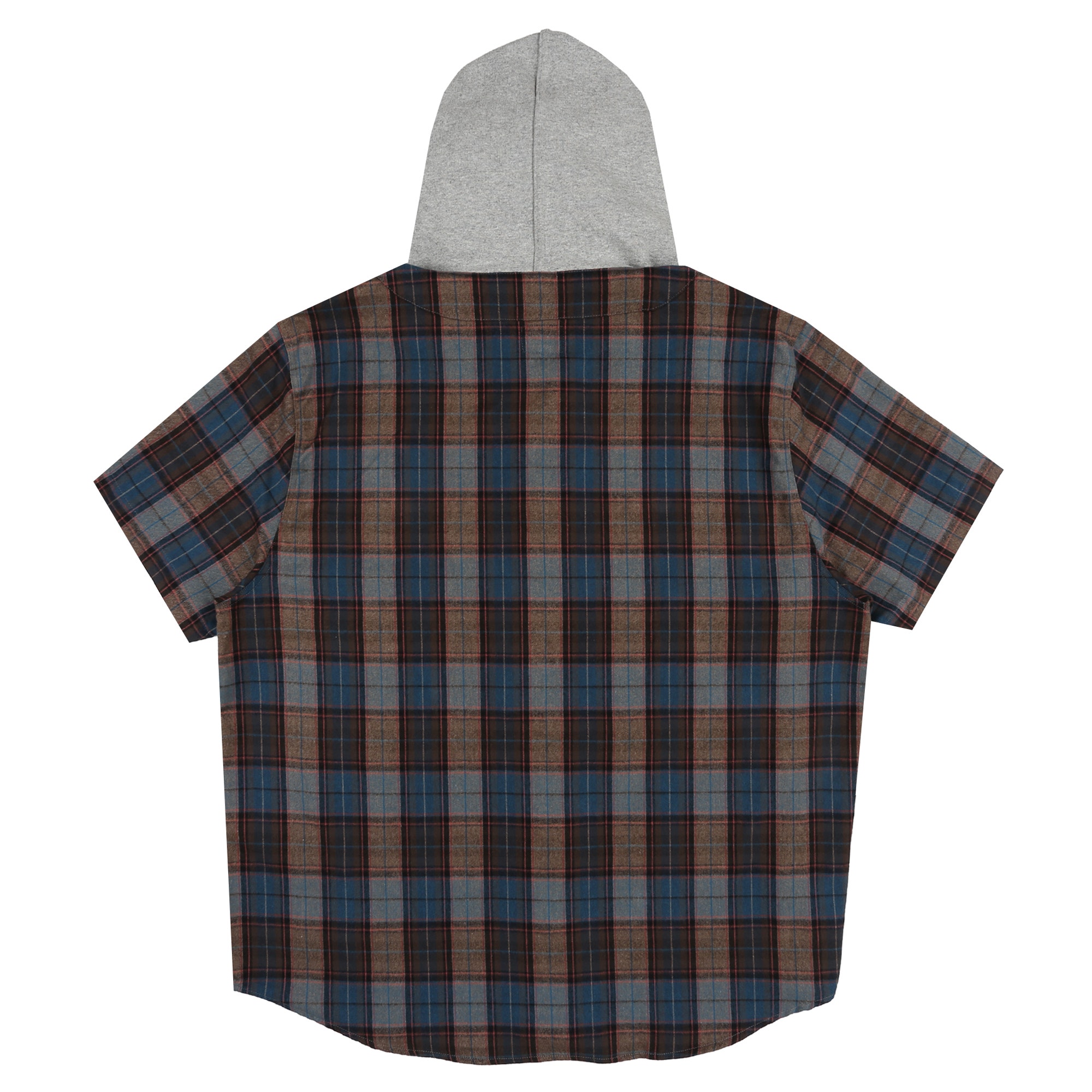 Hooded Baseball Flannel - Blue/Black/Grey product photo