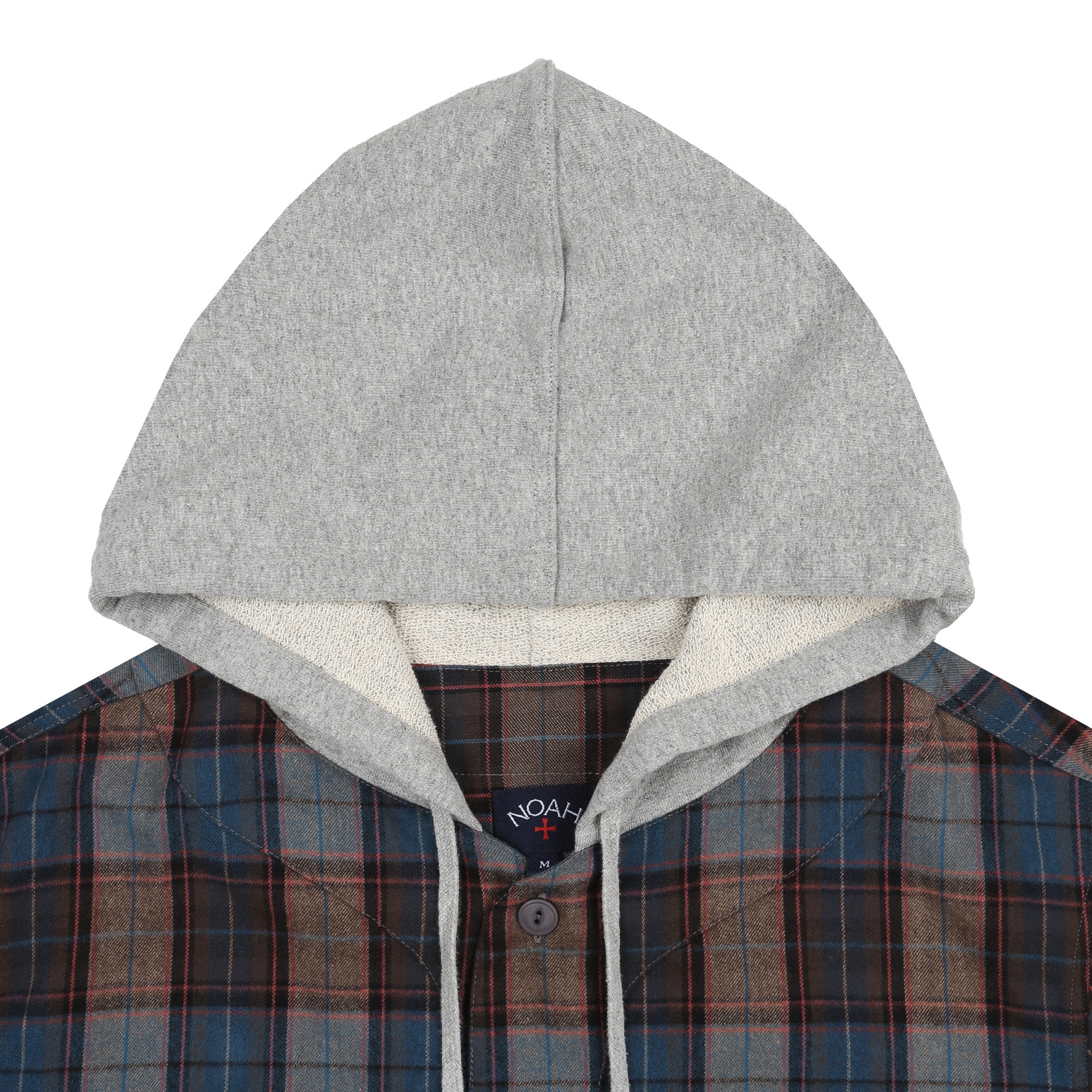 Hooded Baseball Flannel - Blue/Black/Grey product photo