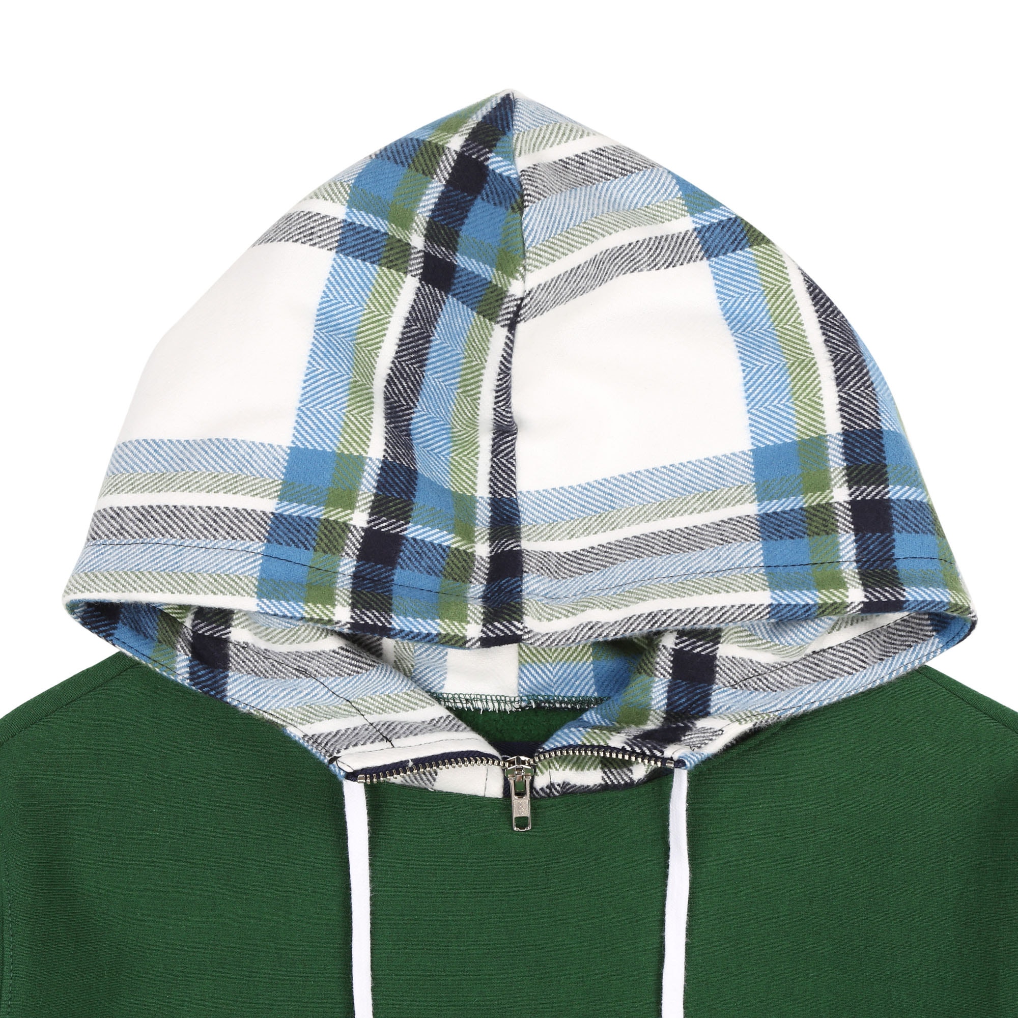 Flannel Hood Sweatshirt - Spartan Green product photo