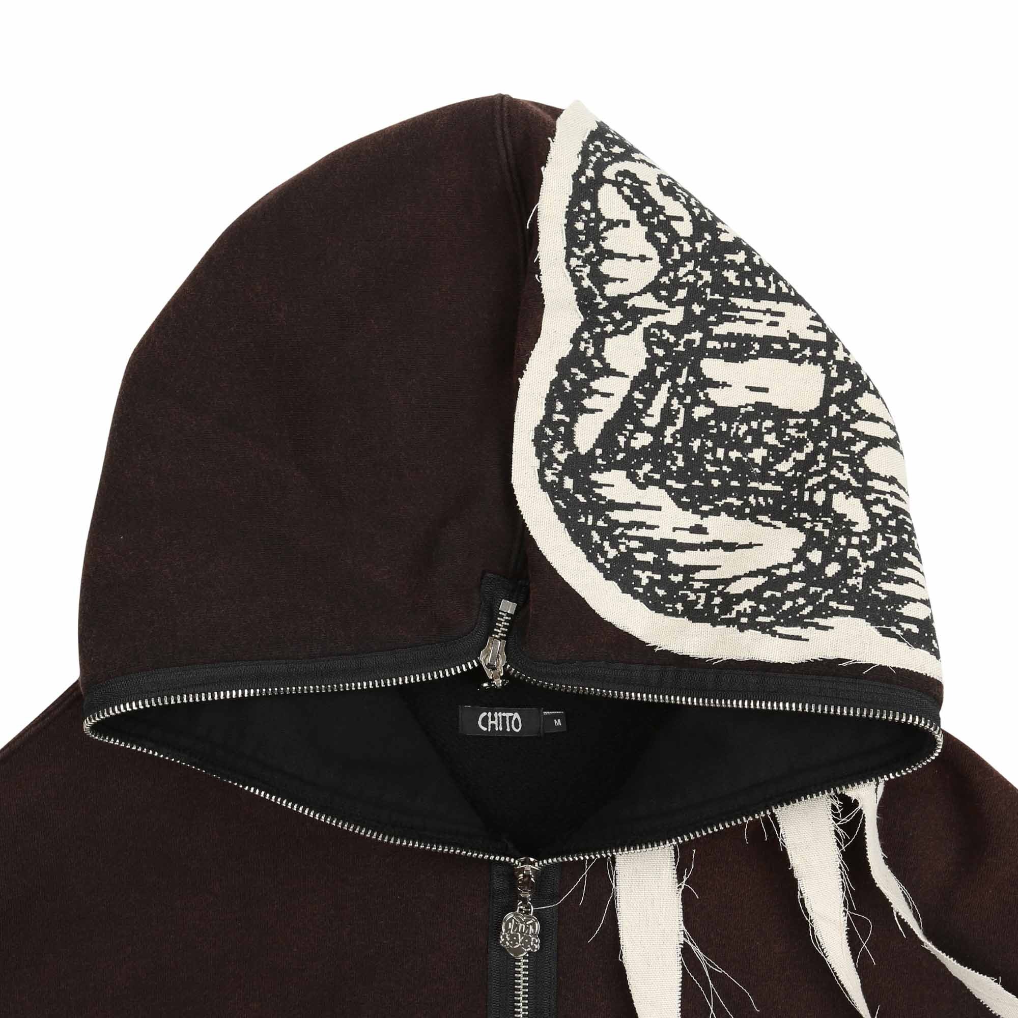 Punk Patch 1/4 Zip Pullover Hoodie - Black product photo