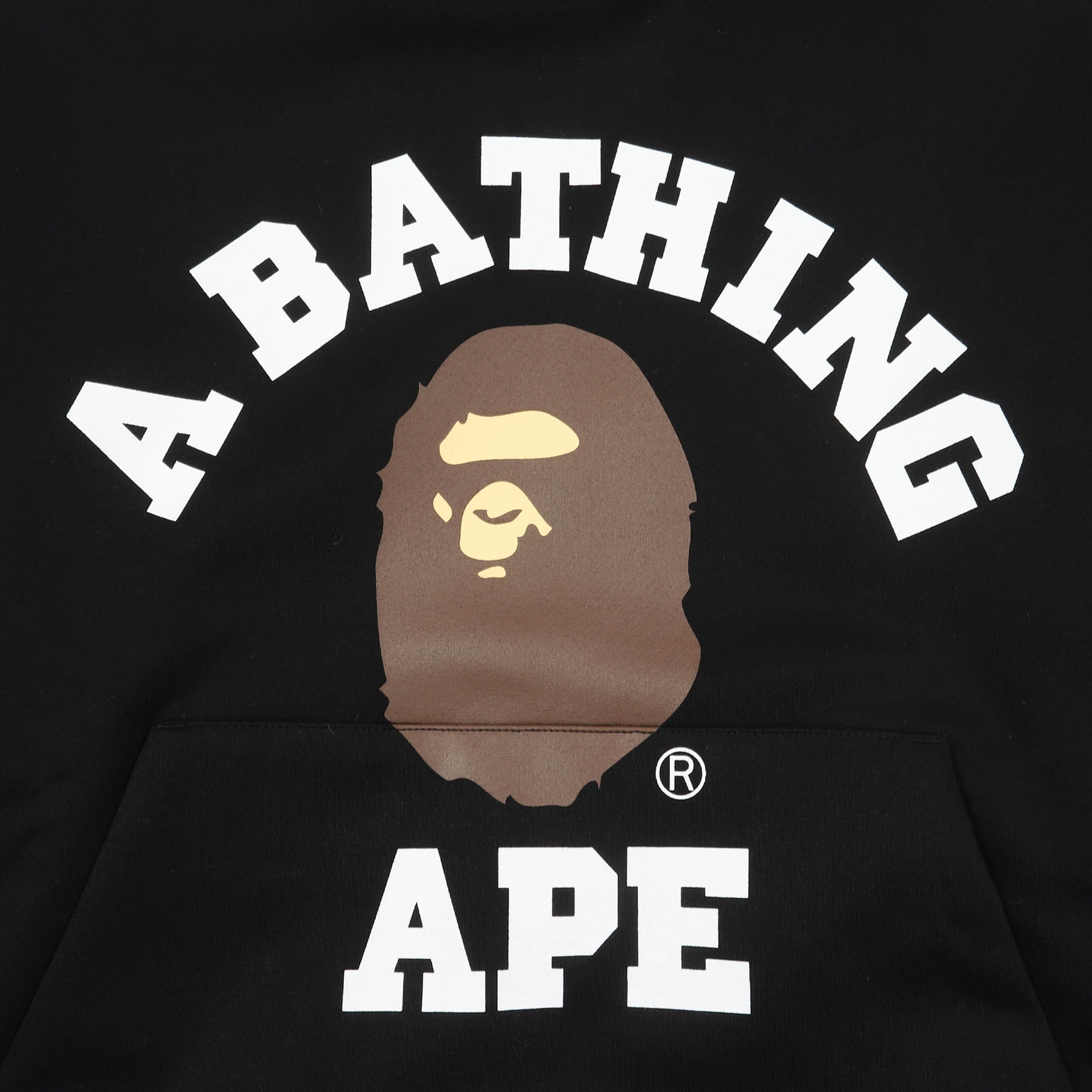 College Puffy Relaxed Fit Pullover Hoodie - Black product photo