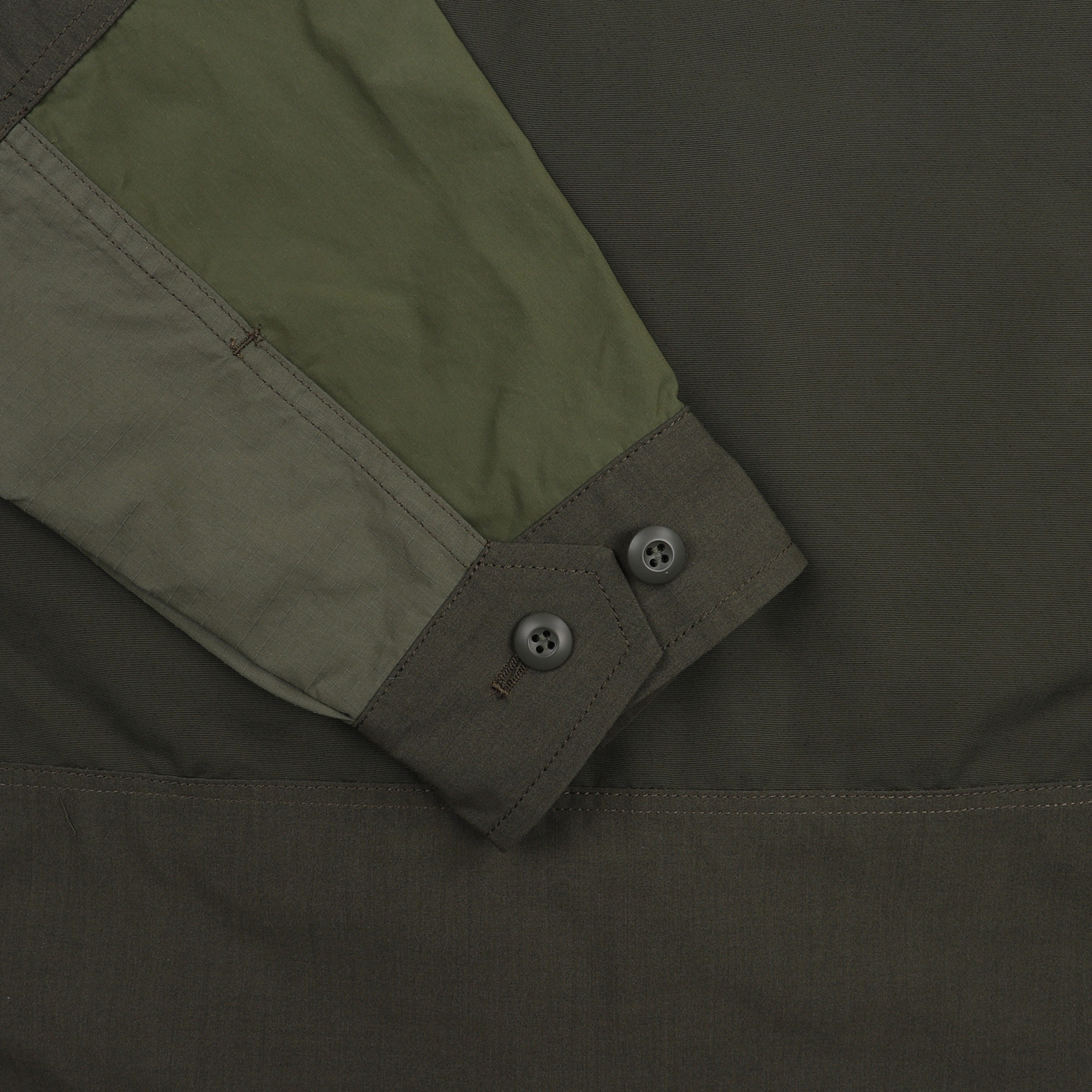 Cotton Nylon Multi Fabrics Jacket - Khaki product photo