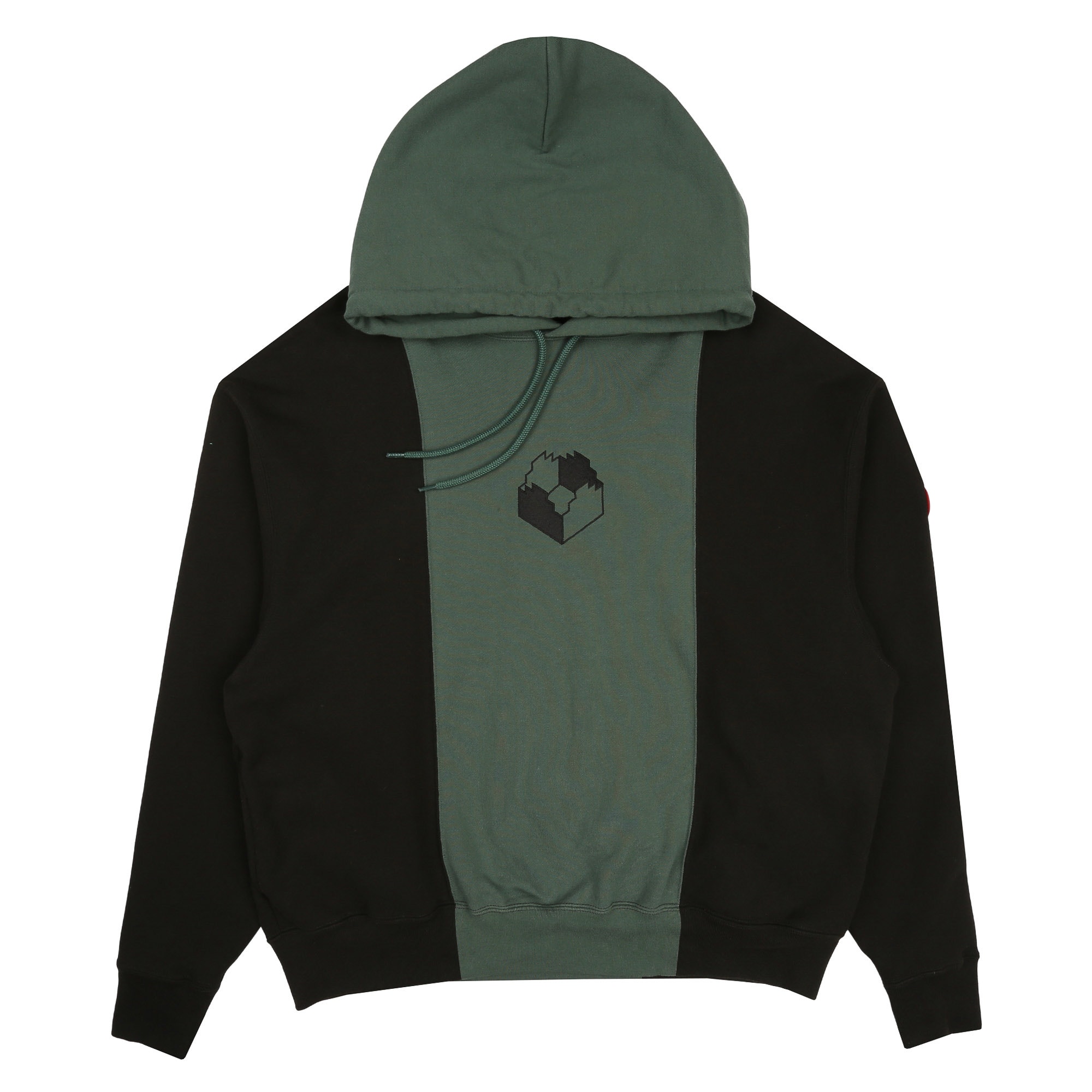 Paneled Two Tone Hoody - Green product photo
