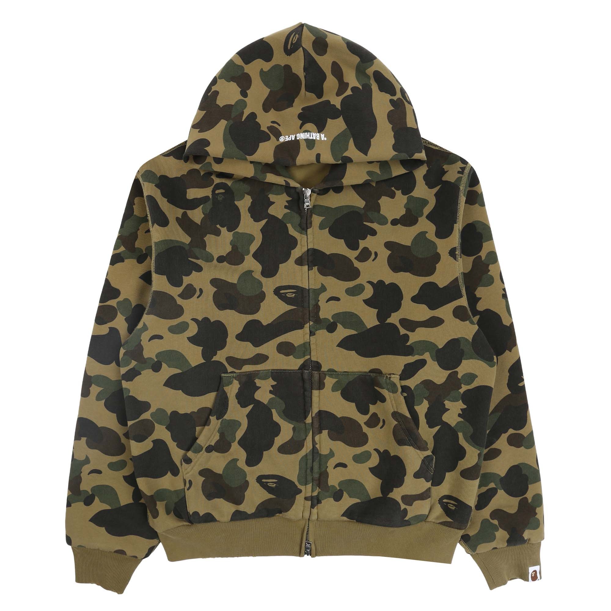 1st Camo Heavy Wash Cropped Zip Hood - Green product photo