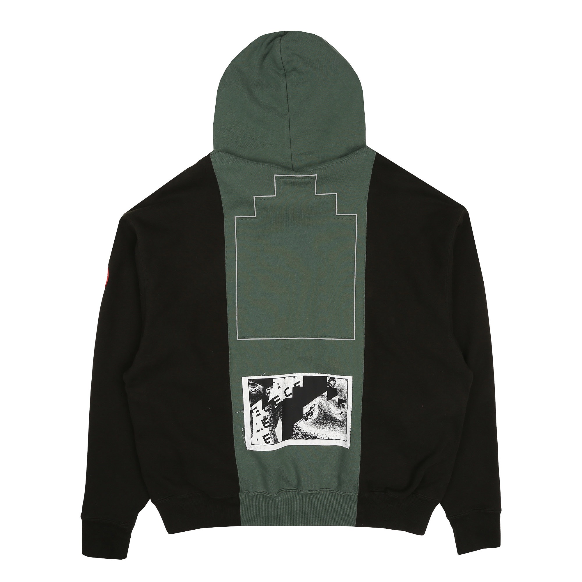 Paneled Two Tone Hoody - Green product photo