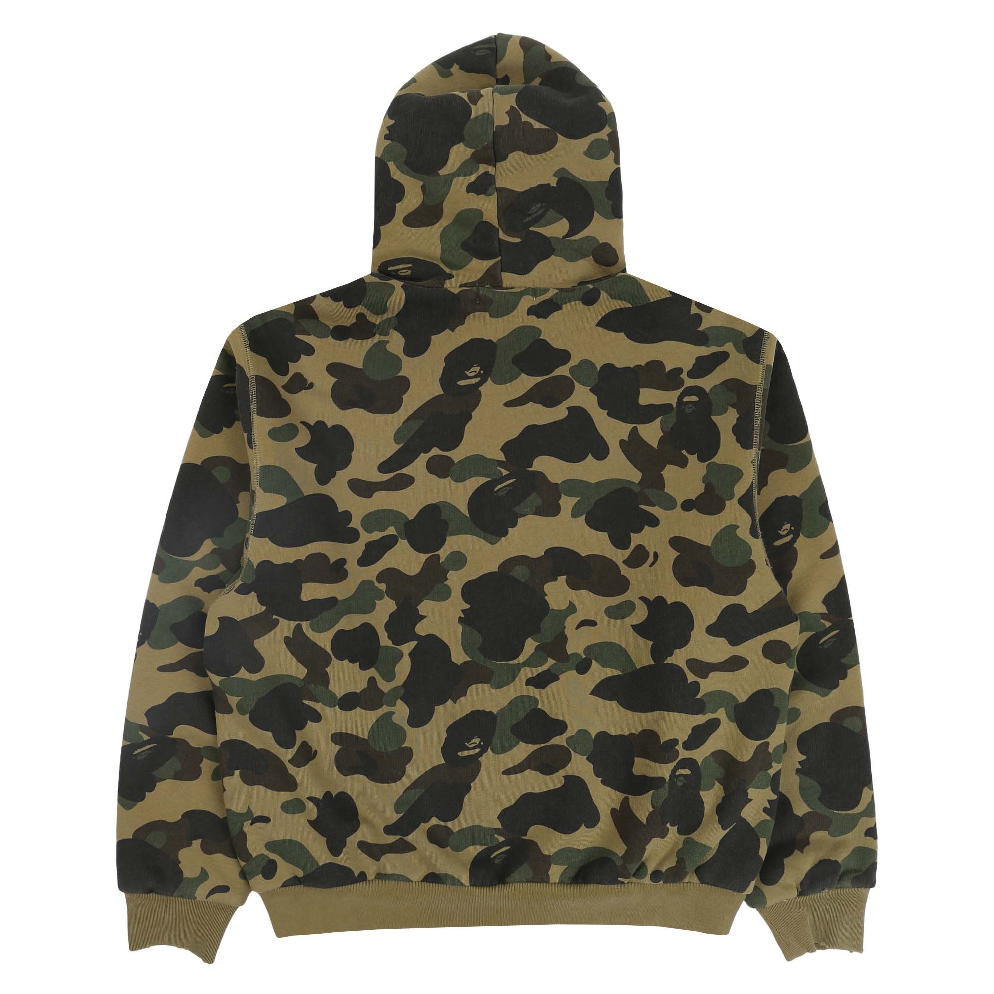 1st Camo Heavy Wash Cropped Zip Hood - Green product photo