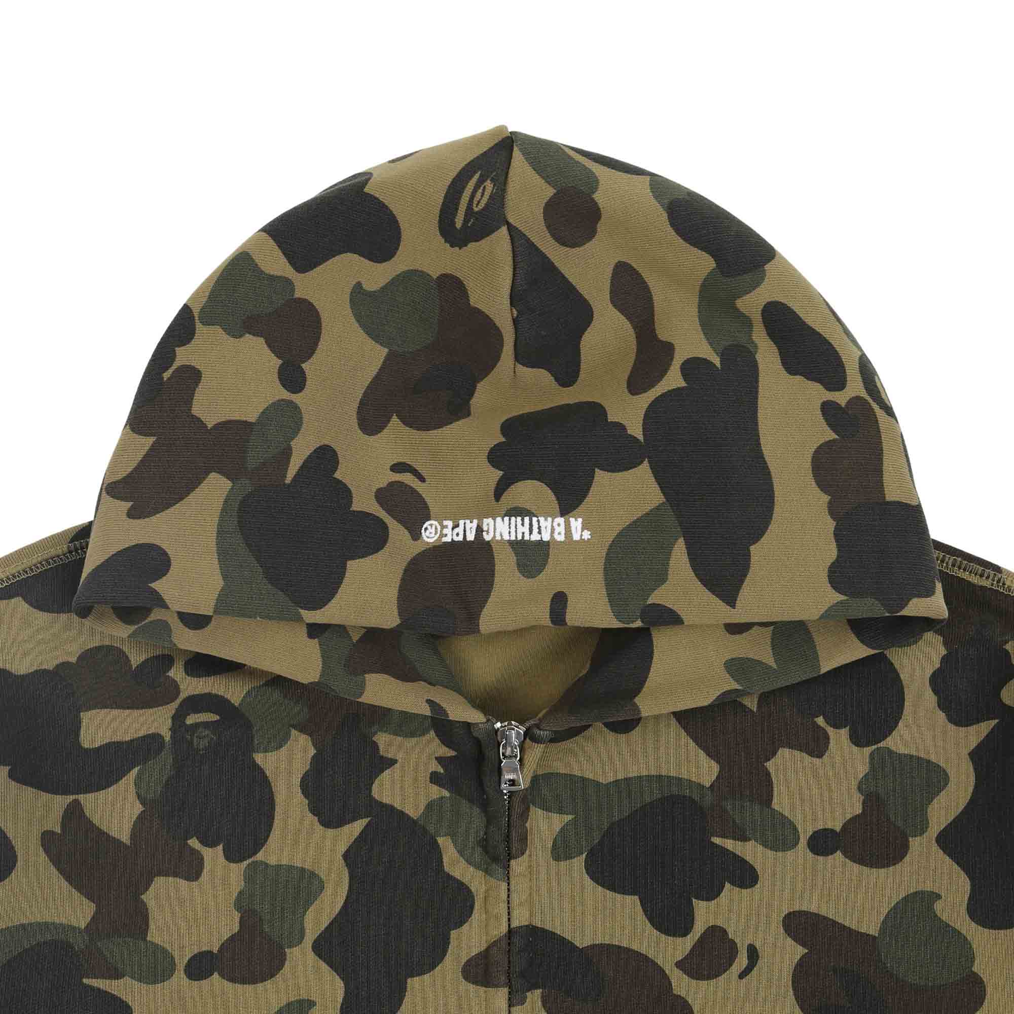 1st Camo Heavy Wash Cropped Zip Hood - Green product photo