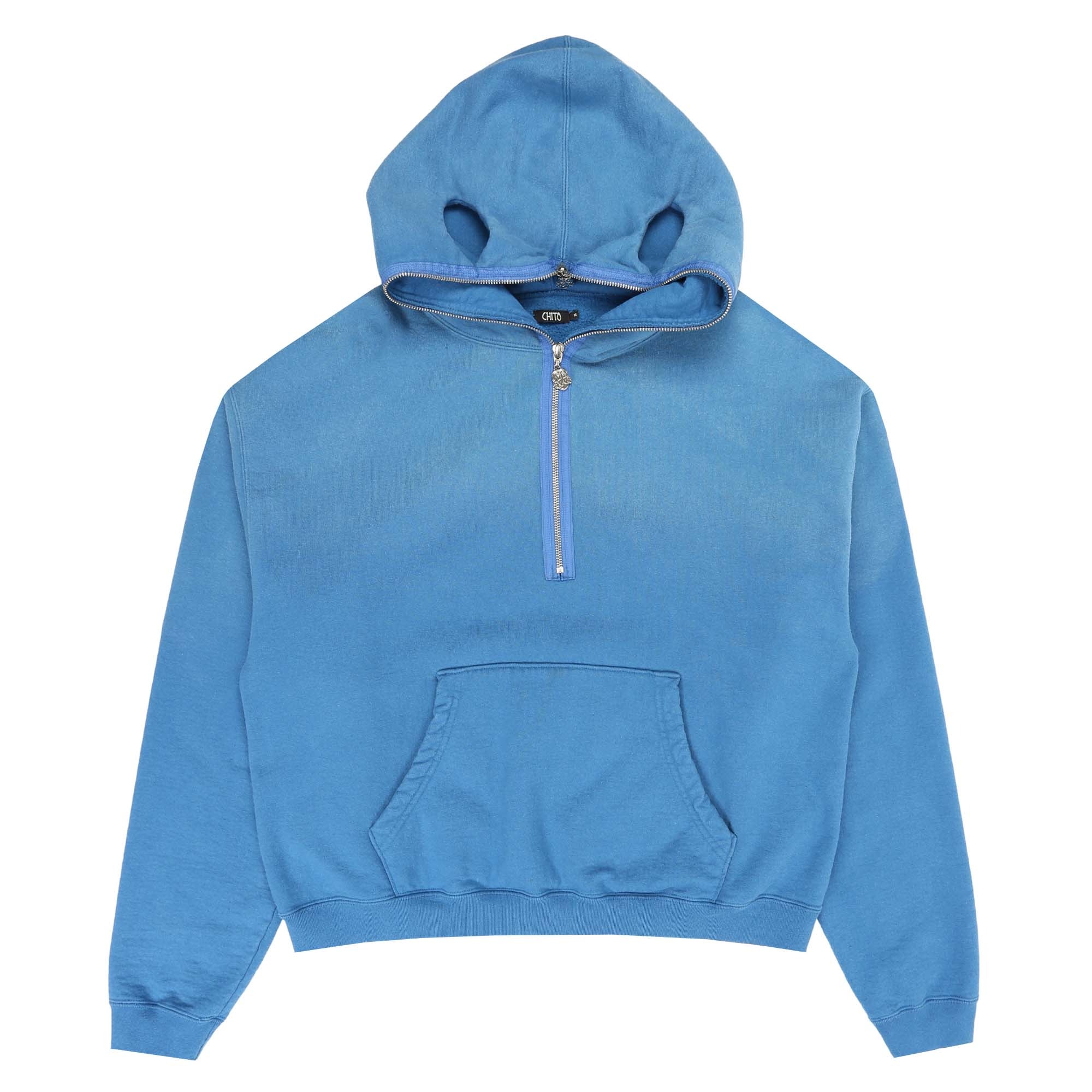 Shiny Finesse Pup 1/4 Zip Pullover - Washed Blue product photo