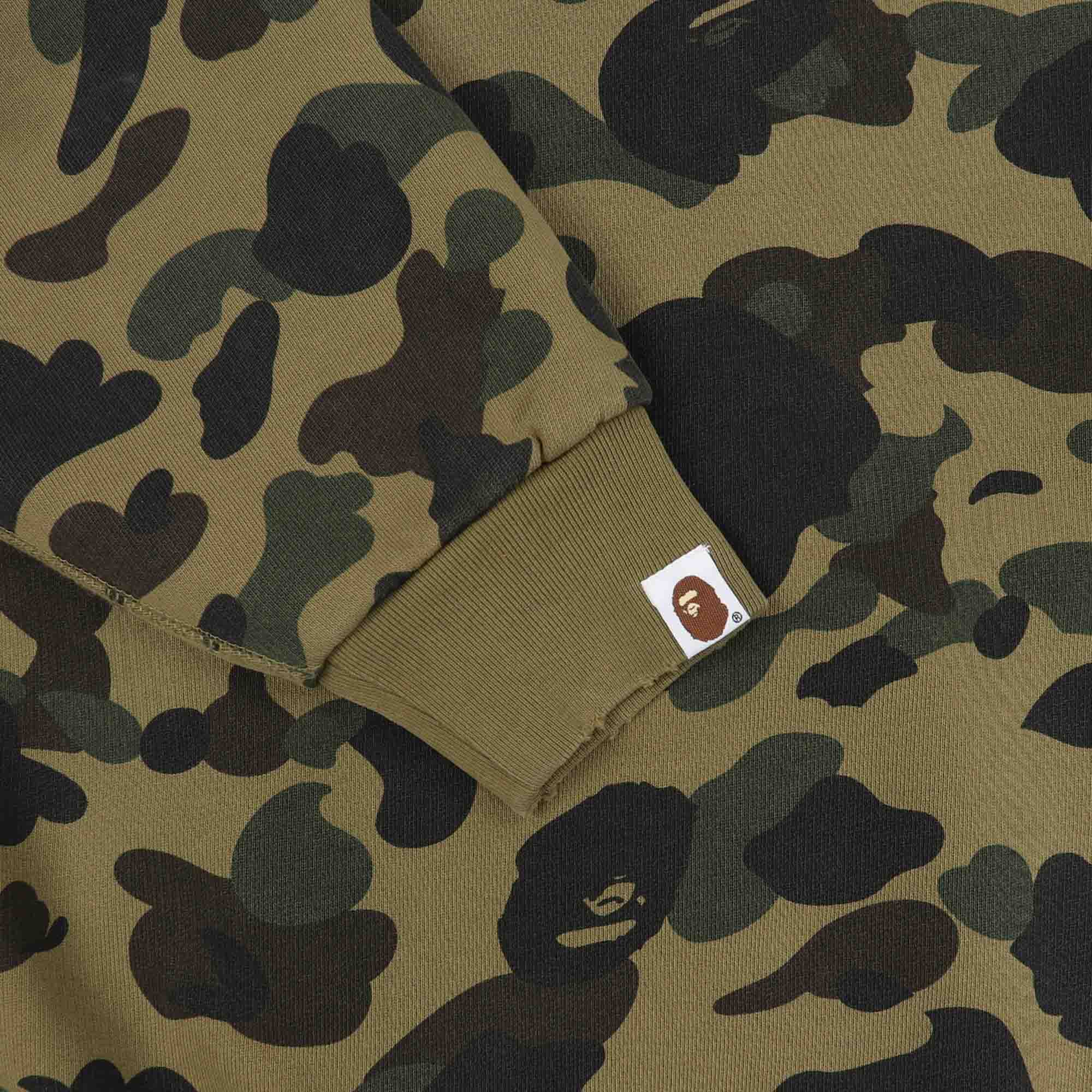 1st Camo Heavy Wash Cropped Zip Hood - Green product photo