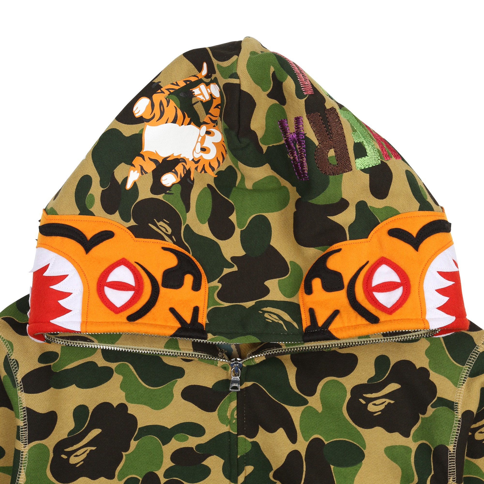 ABC Camo Tiger Full Zip Hoodie - Green product photo