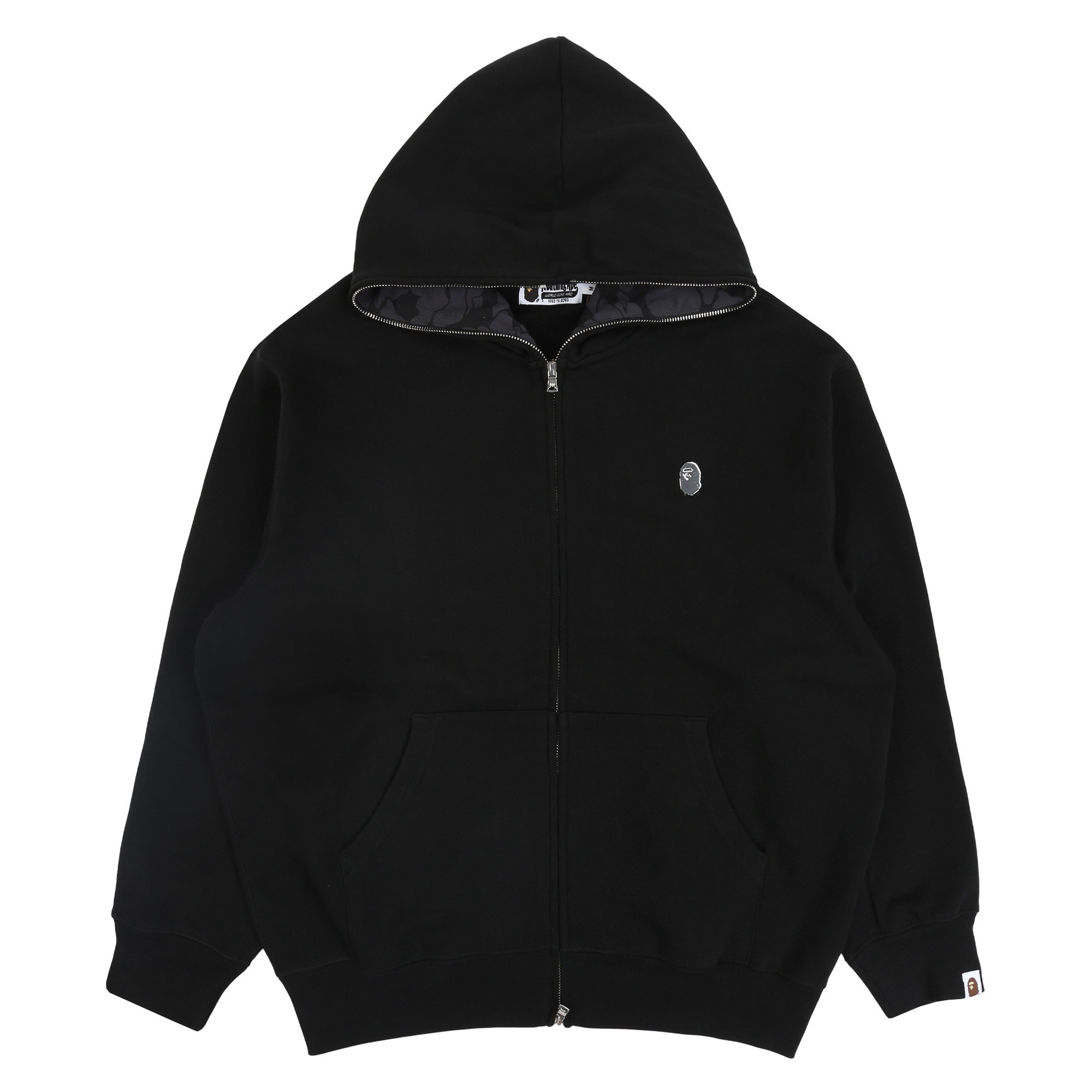 One Point Relaxed Fit Zip Hoodie - Black product photo