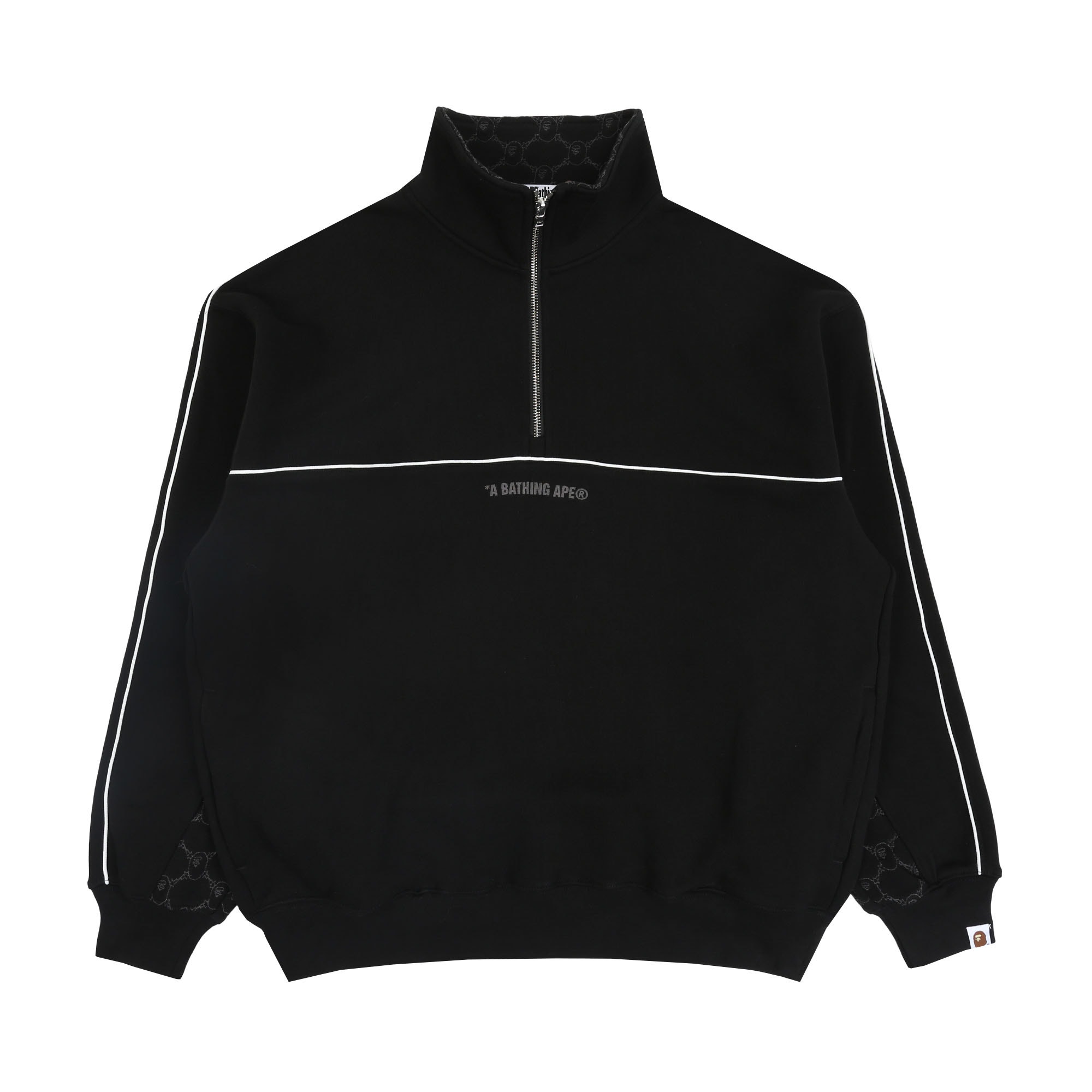 College Monogram Logo Half Zip Sweatshirt - Black product photo
