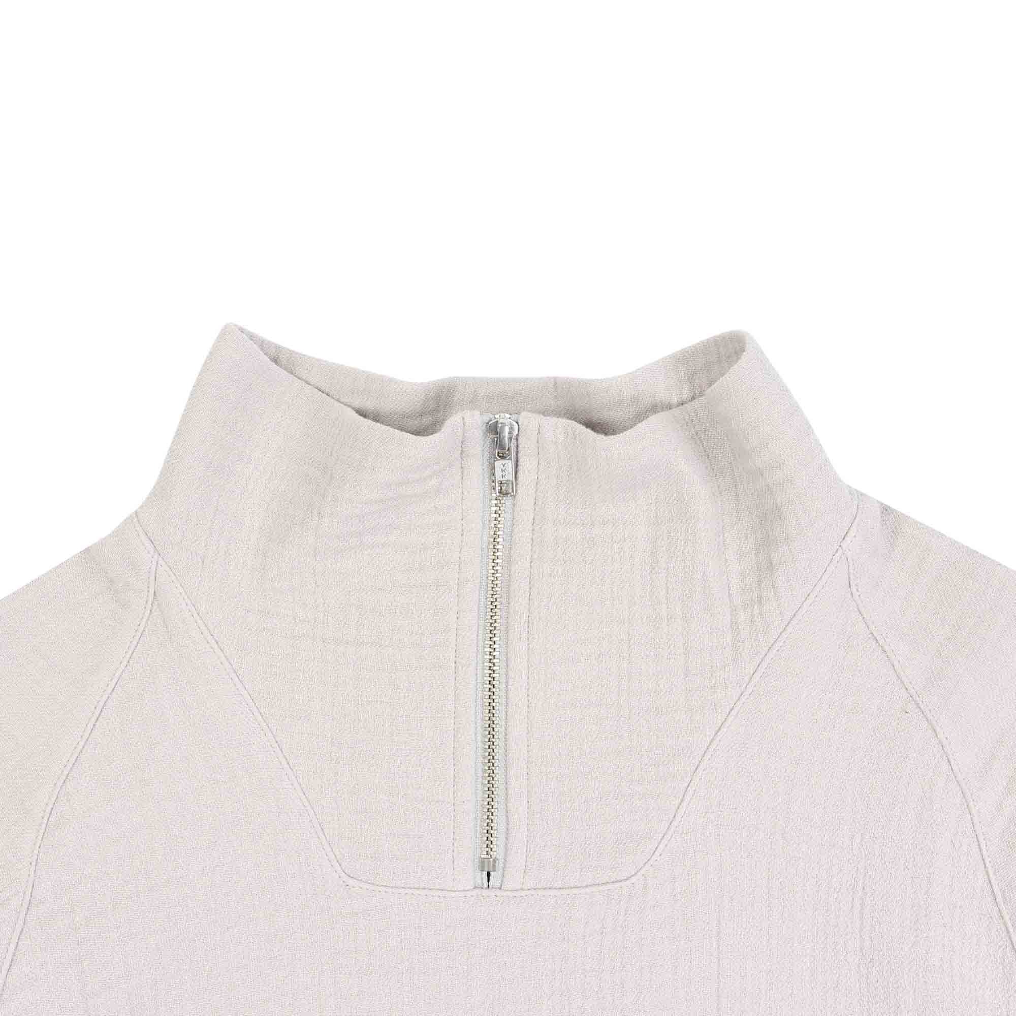 Layered Gauze Half Zip - Grey product photo