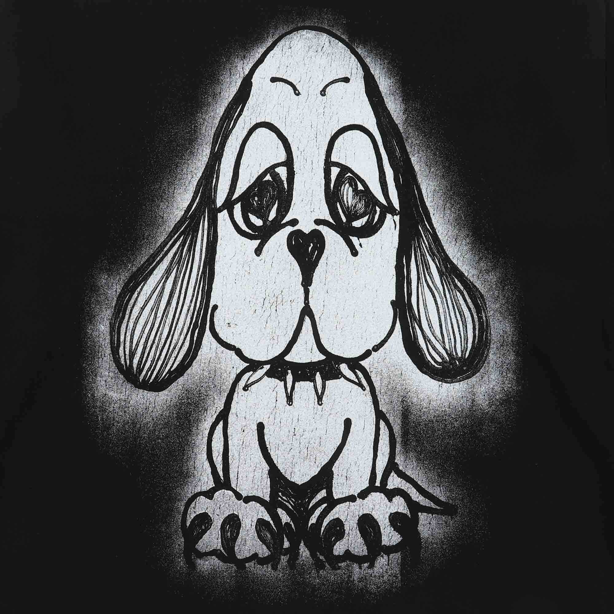 Heart Pup Drawstring Crew - Black product photo