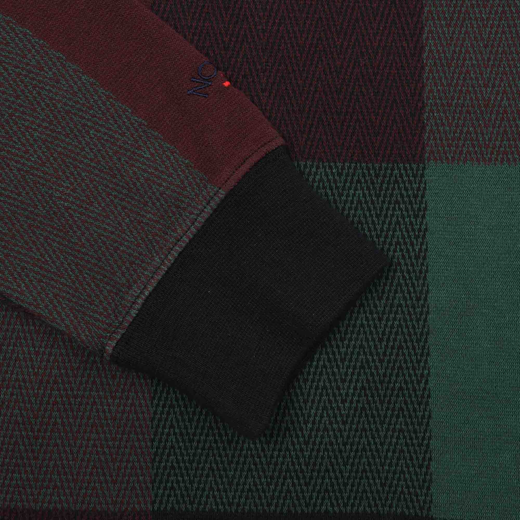 Buffalo Plaid Zip Polo - Navy/Burg/Green product photo