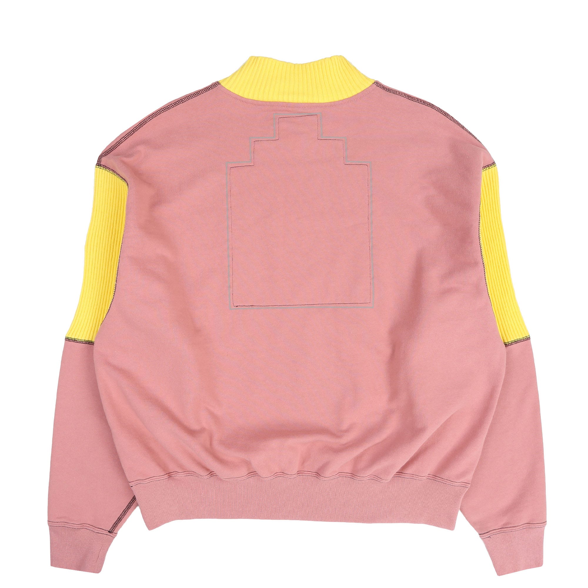 Wide Rib Cut Half Zip Sweat Pink