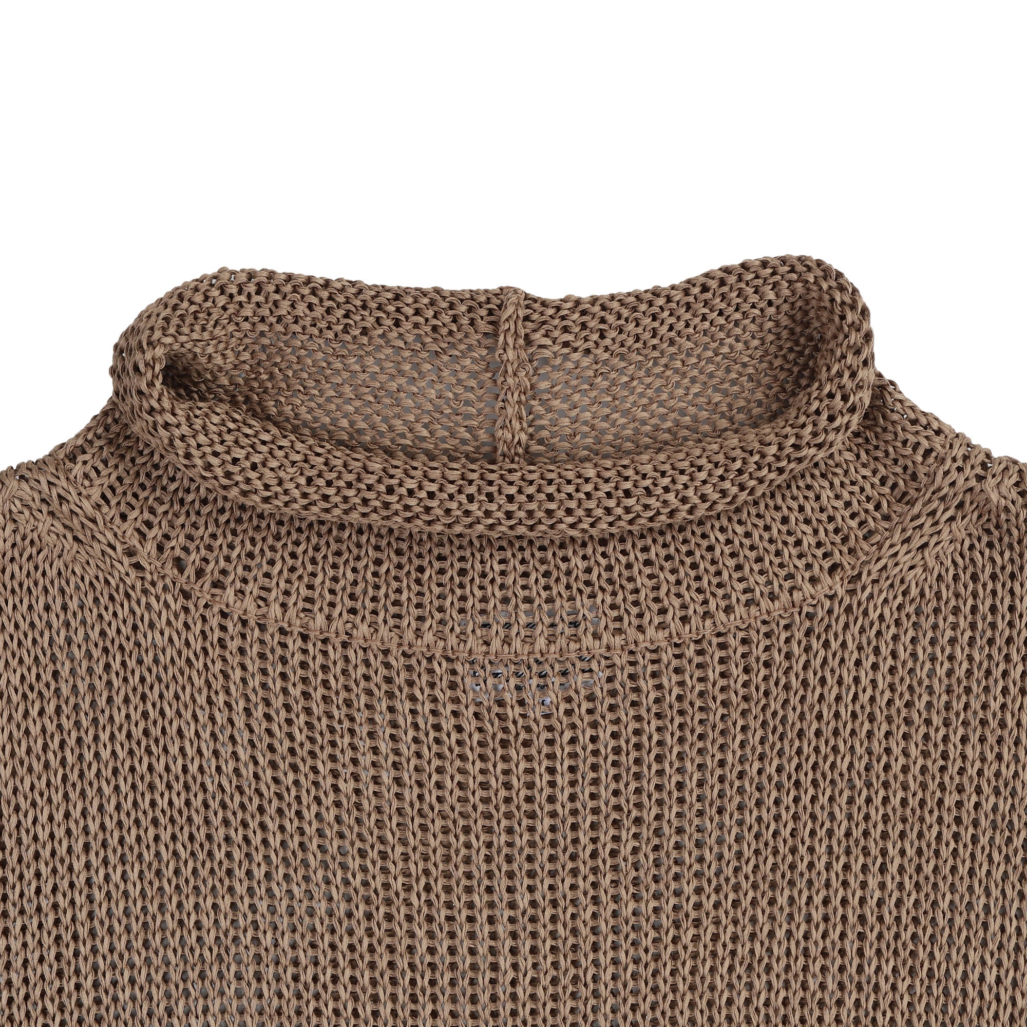 Loose Neck Cotton Knit - Beige product photo
