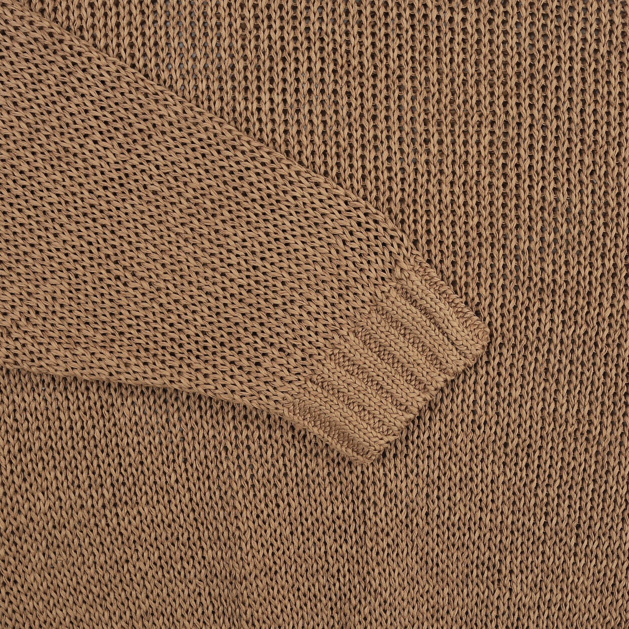 Loose Neck Cotton Knit - Beige product photo