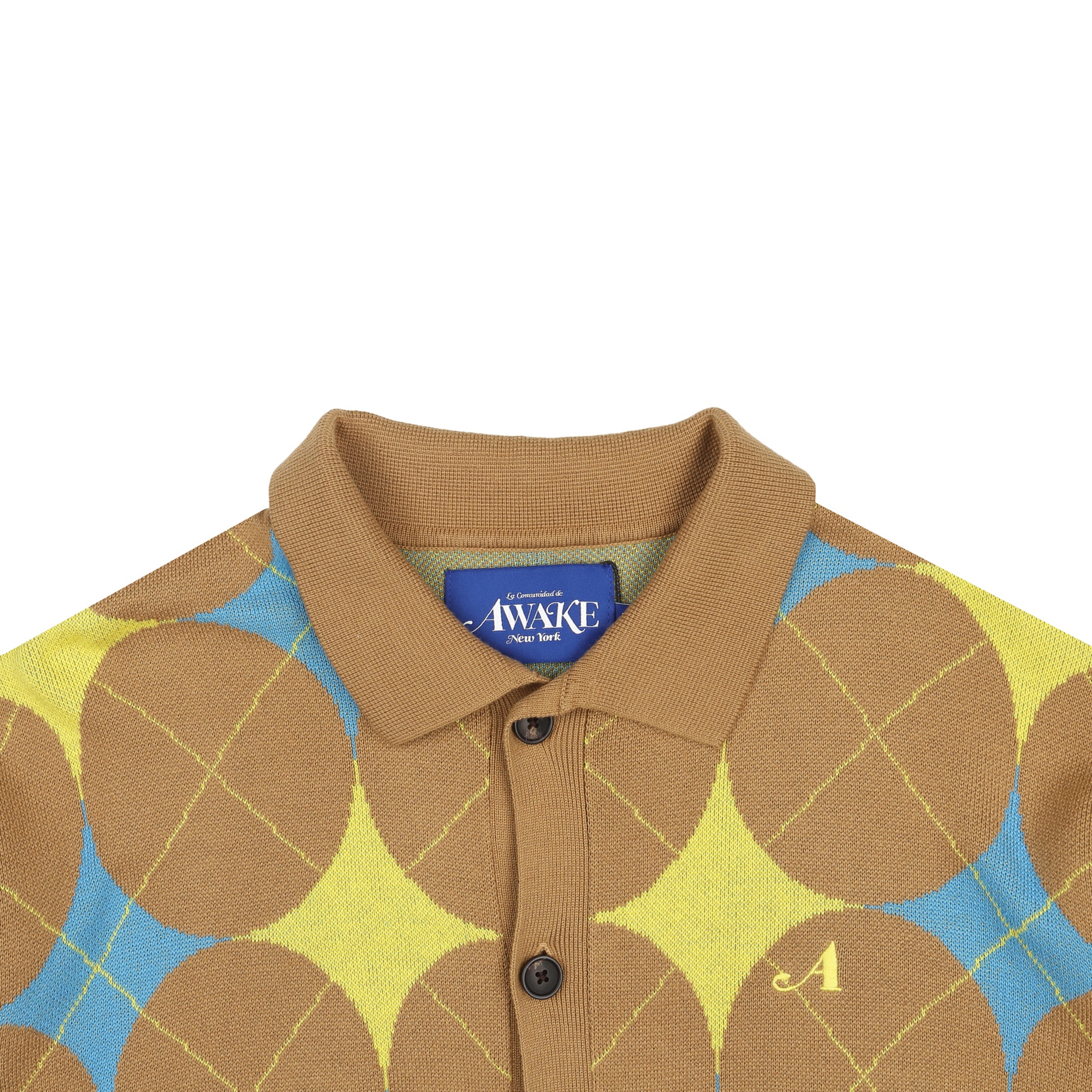Argyle Knit Cardigan - Brown product photo