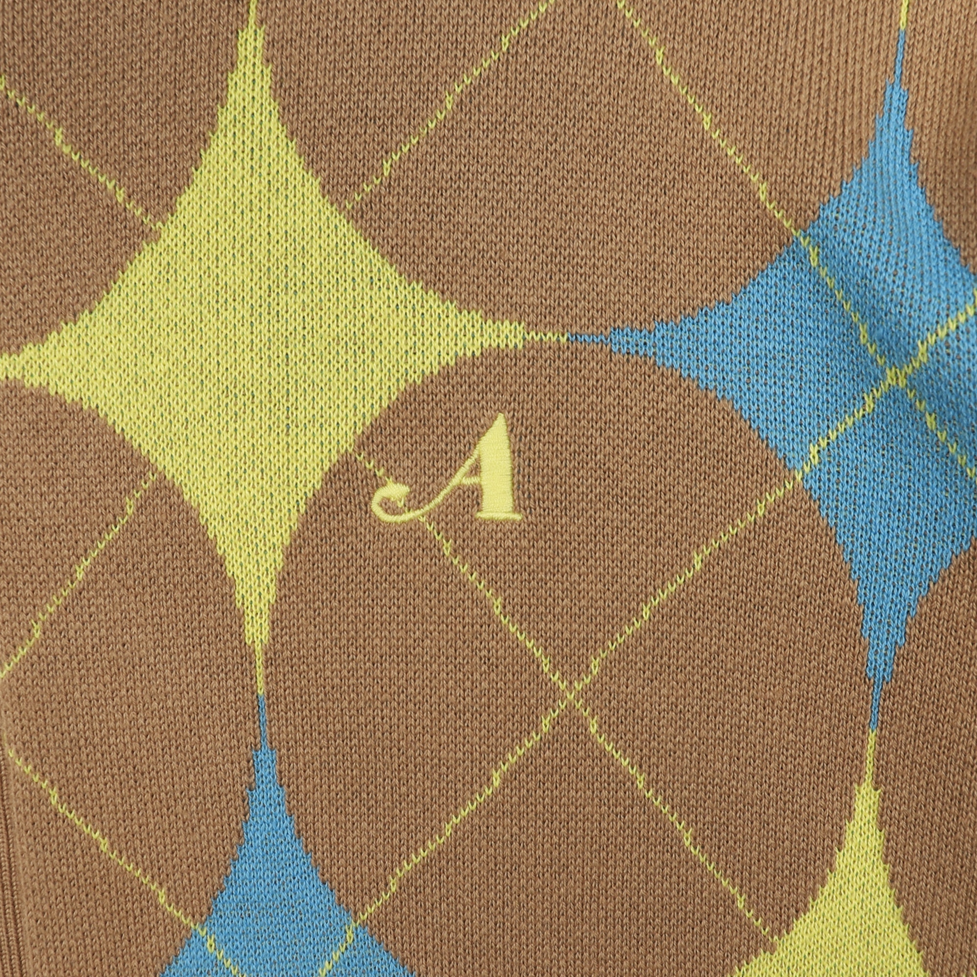 Argyle Knit Cardigan - Brown product photo
