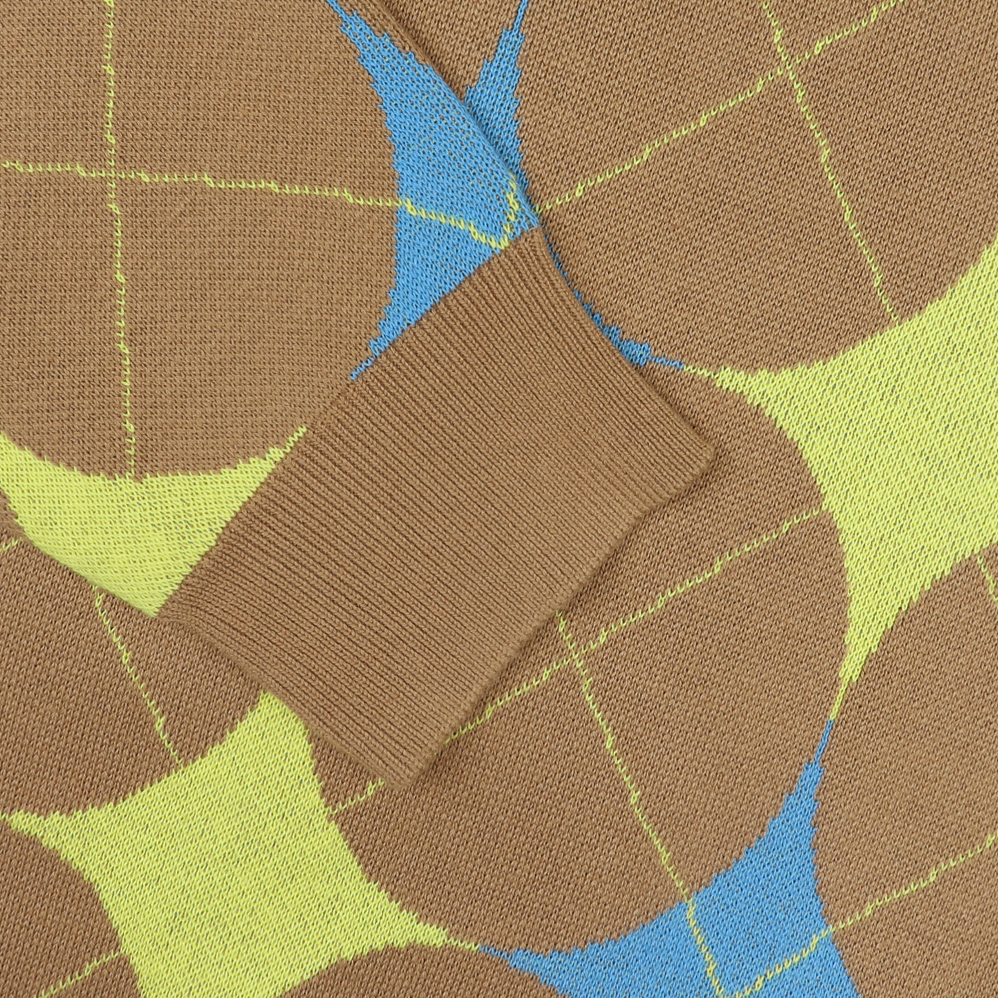 Argyle Knit Cardigan - Brown product photo