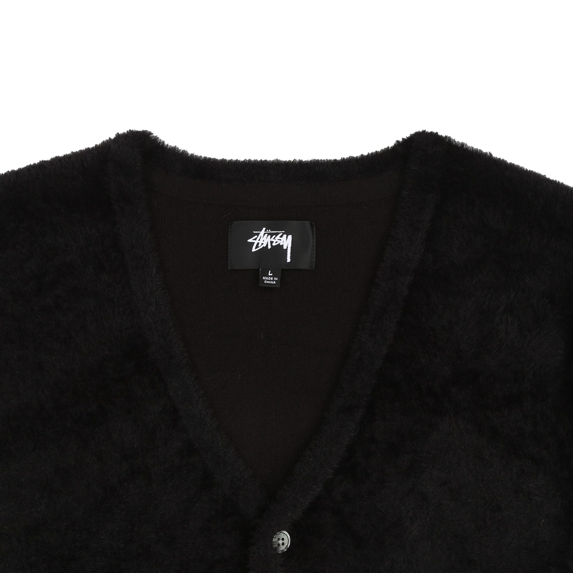 Black and white shaggy cardigan online