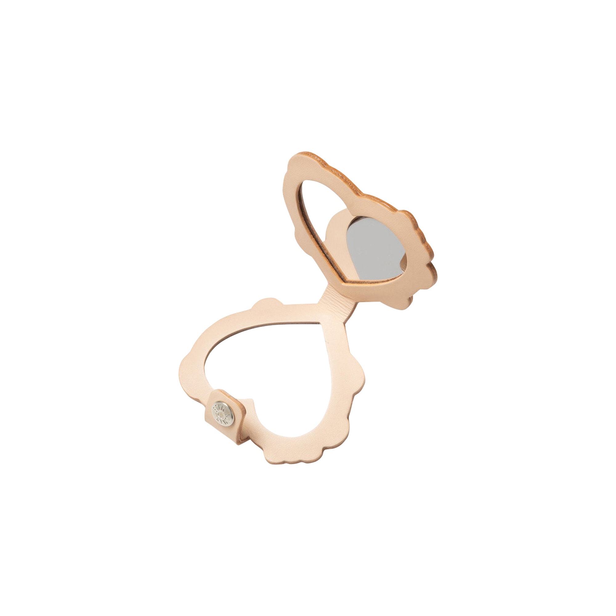 Heart Compact Mirror- Beige product photo
