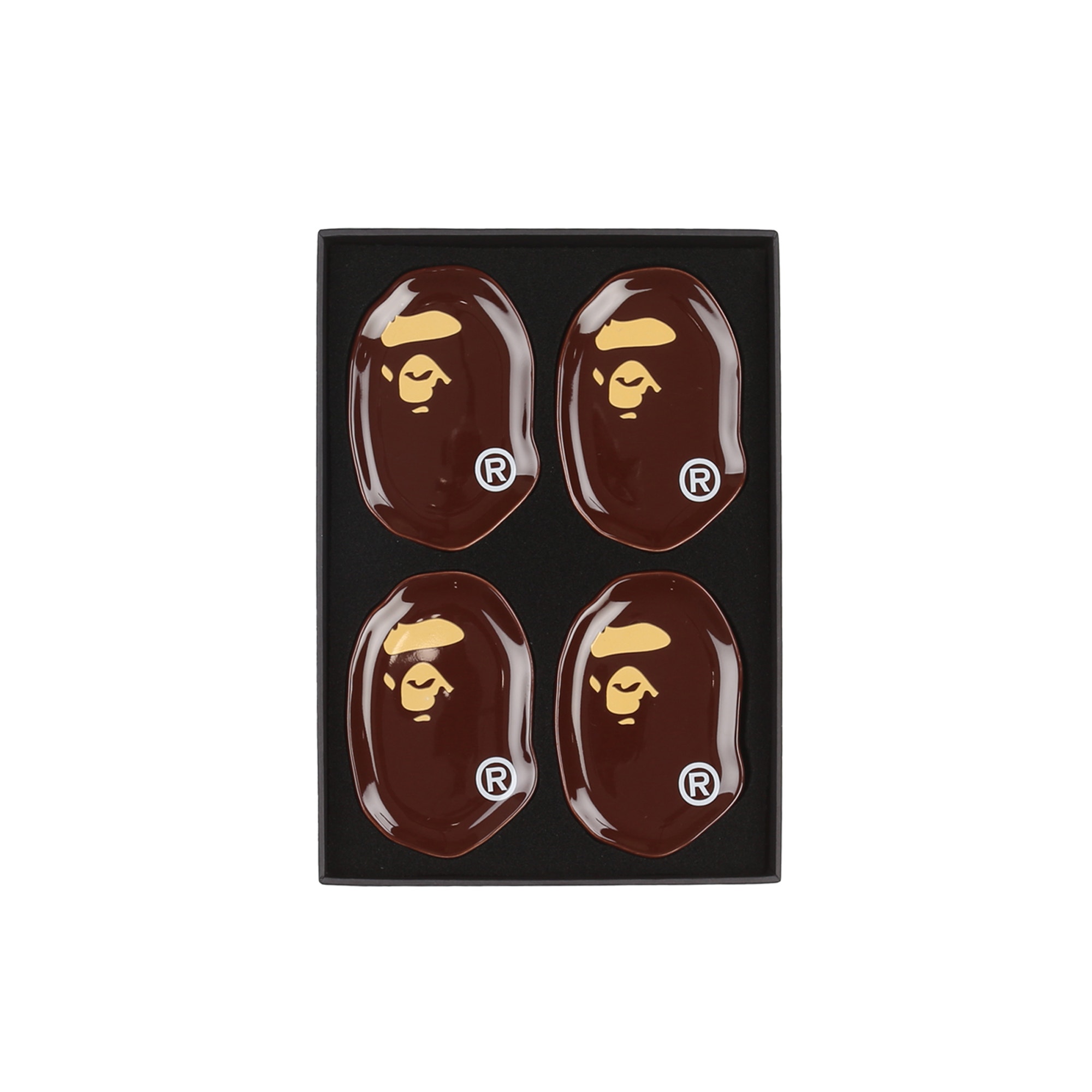 Ape Head Condiment Plate Set - Brown product photo