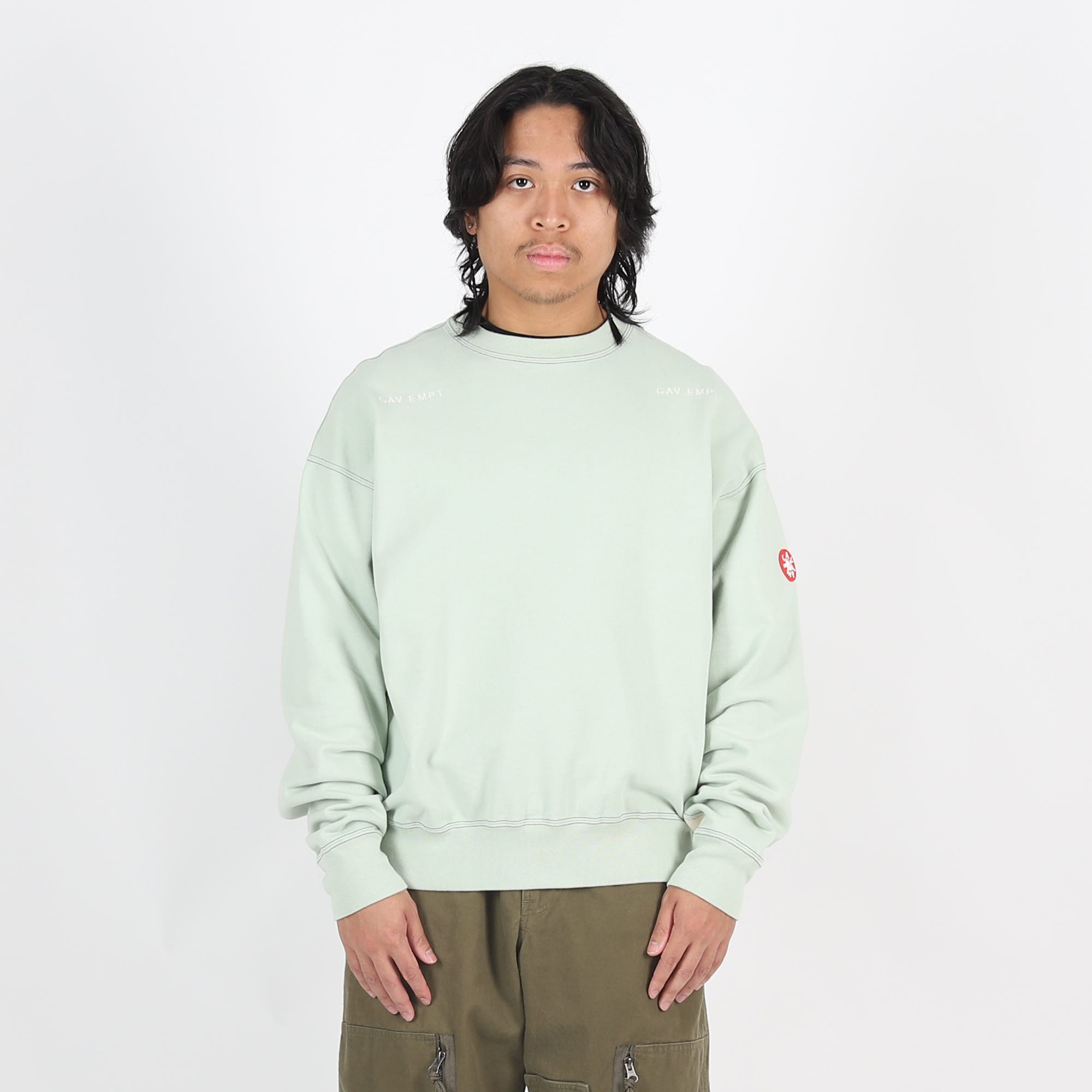 Green crew top neck