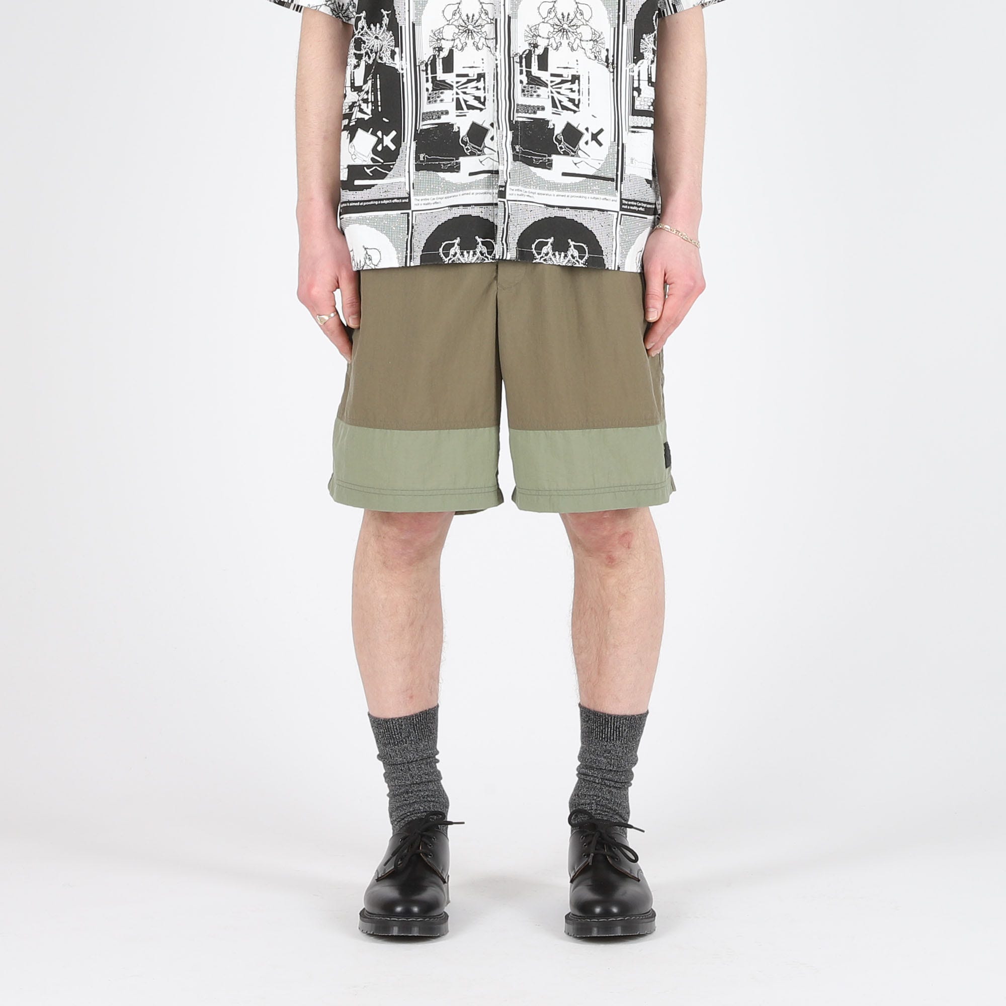 Green new arrivals nylon shorts