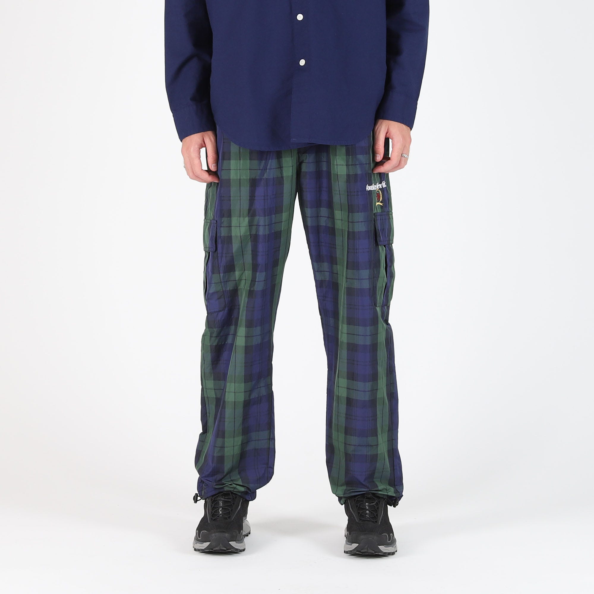Green plaid track pants online