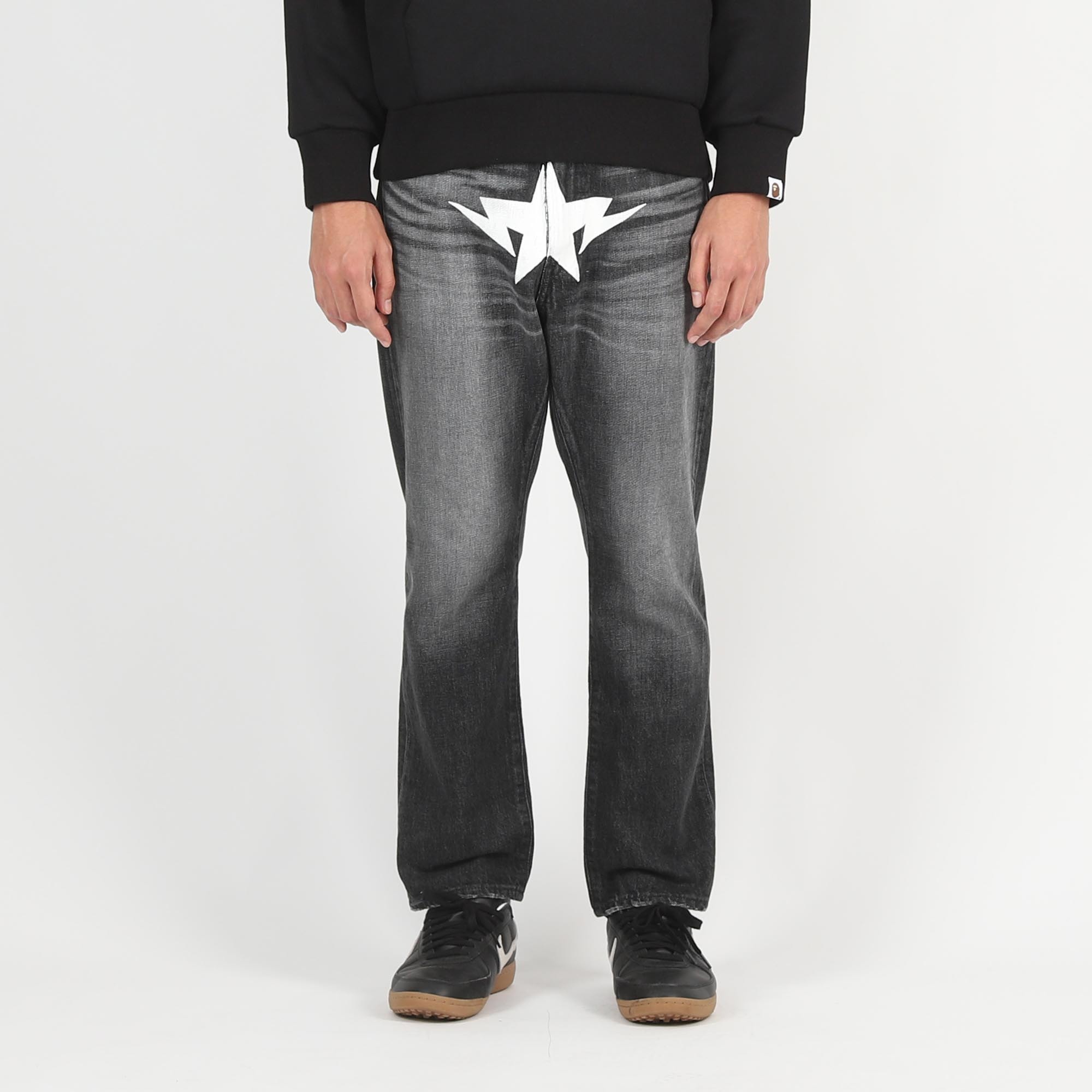 Twin Sta Relaxed Fit Denim Pants - Black product photo