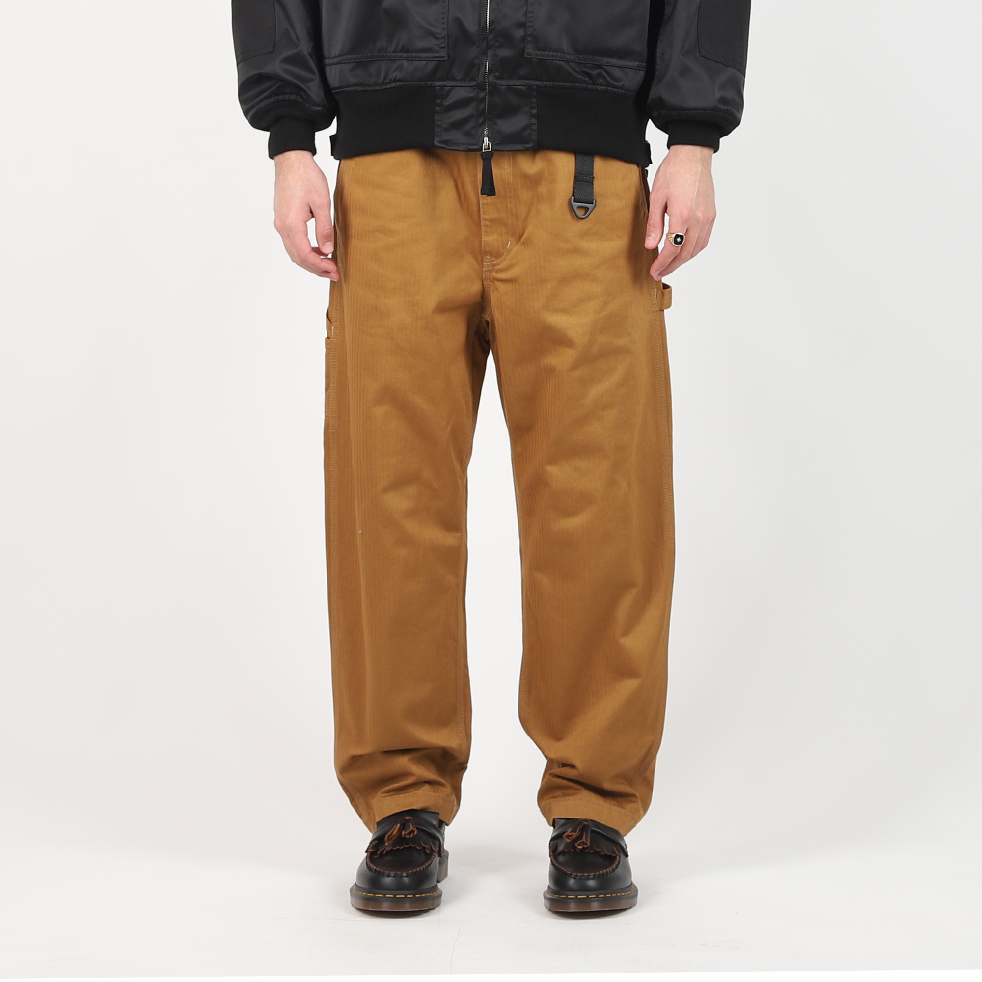 Cotton Herringbone Dyed Pant - Beige product photo