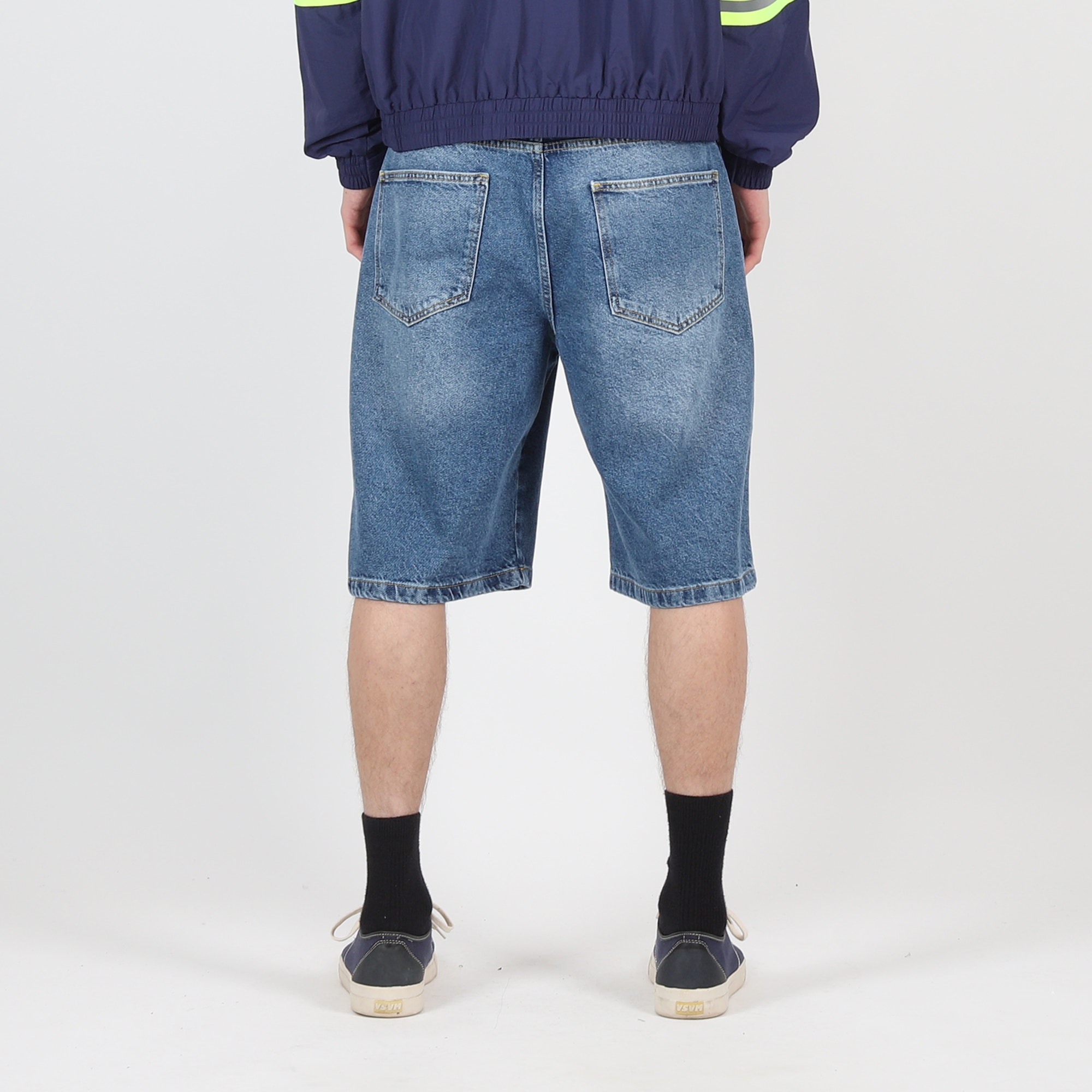 Striped Jean Short - Blue product photo