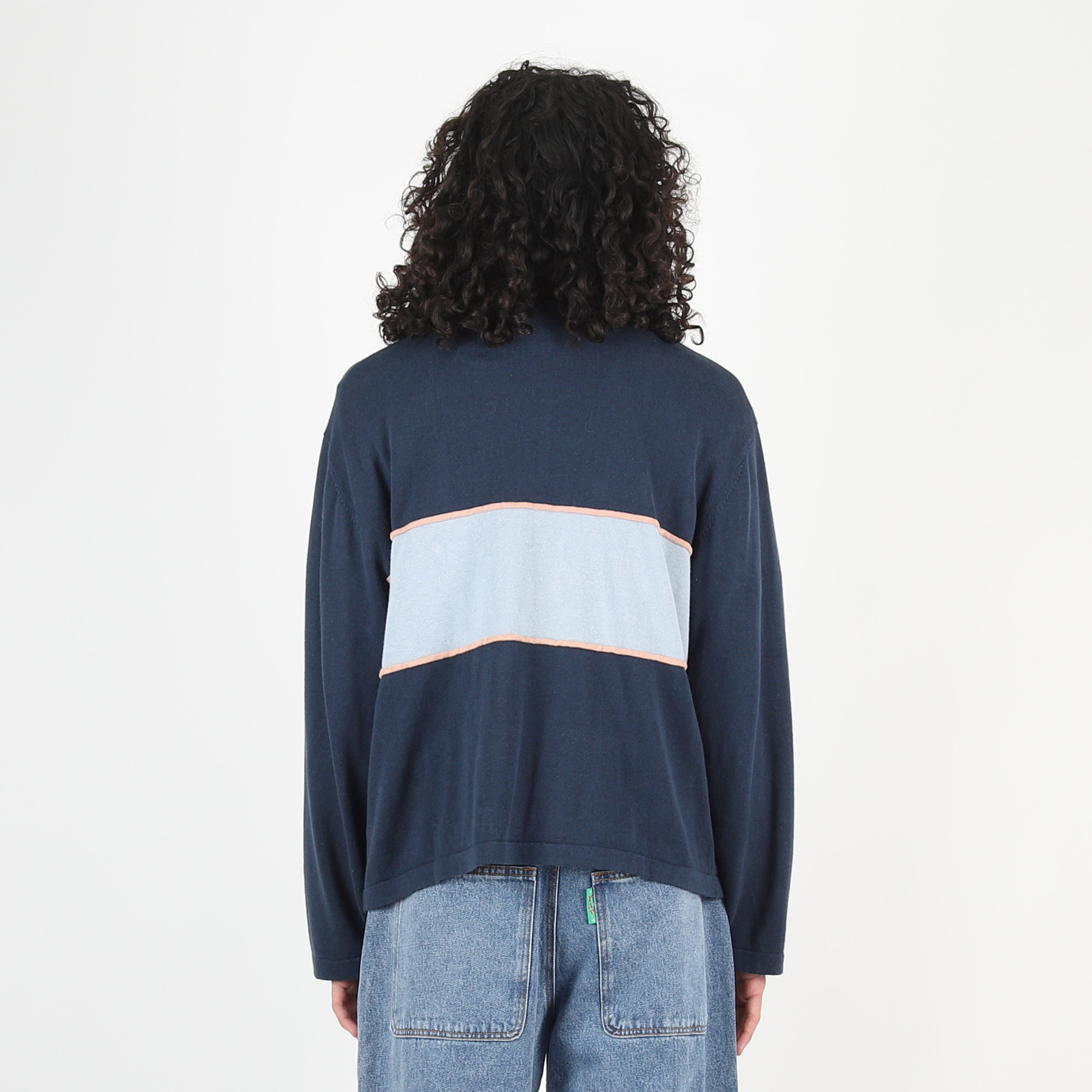 Lifted Stripe L/S Rugby - Navy product photo