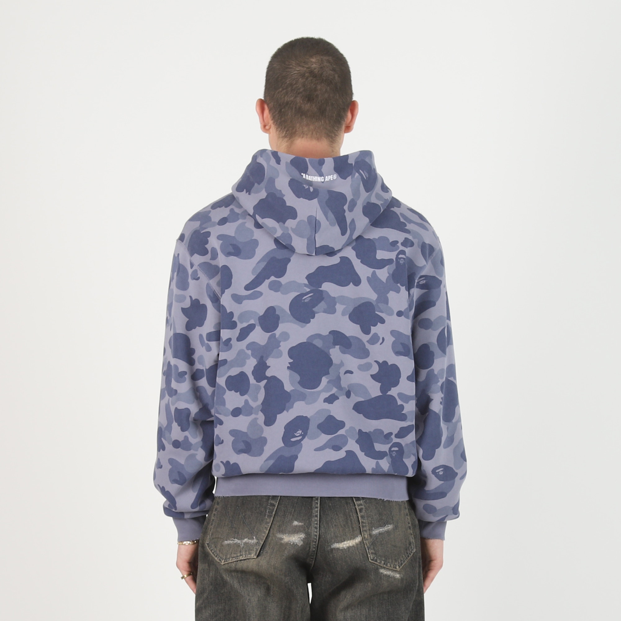 1st Camo Heavy Wash Cropped Zip Hood - Charcoal product photo