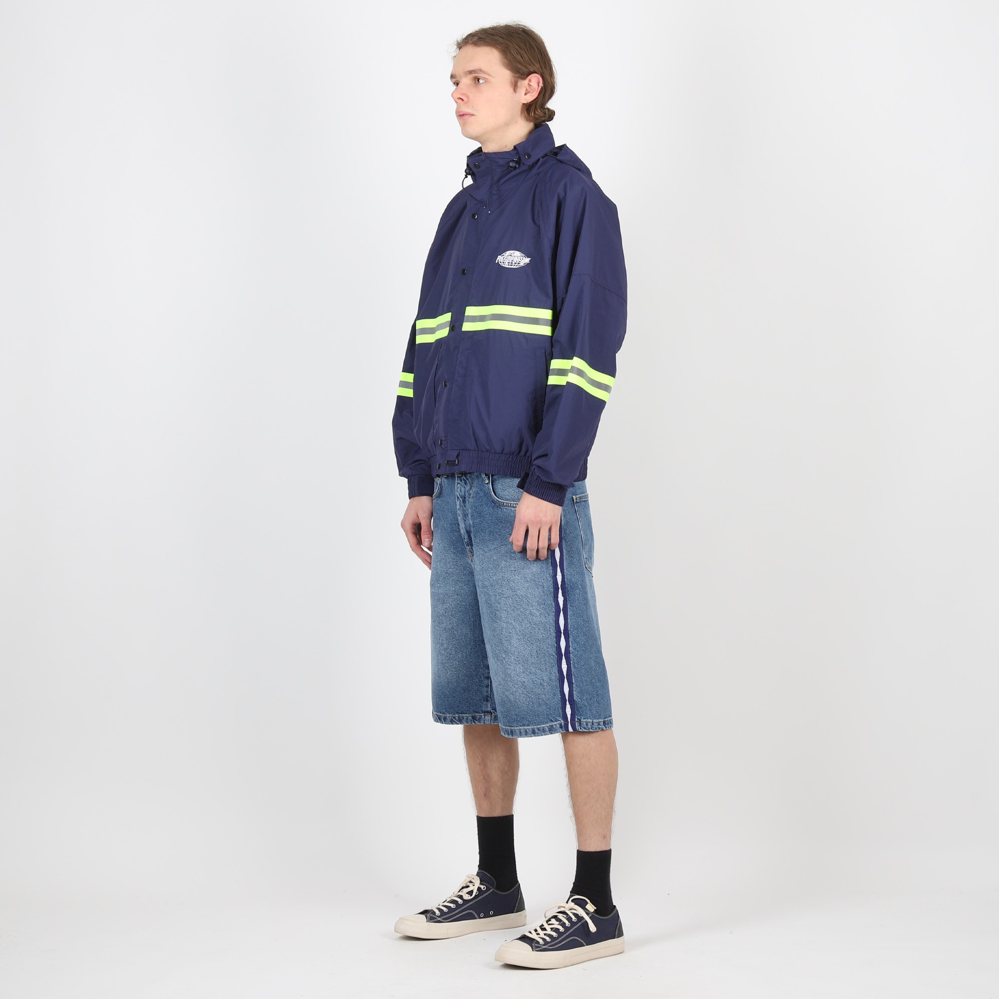 Striped Jean Short - Blue product photo