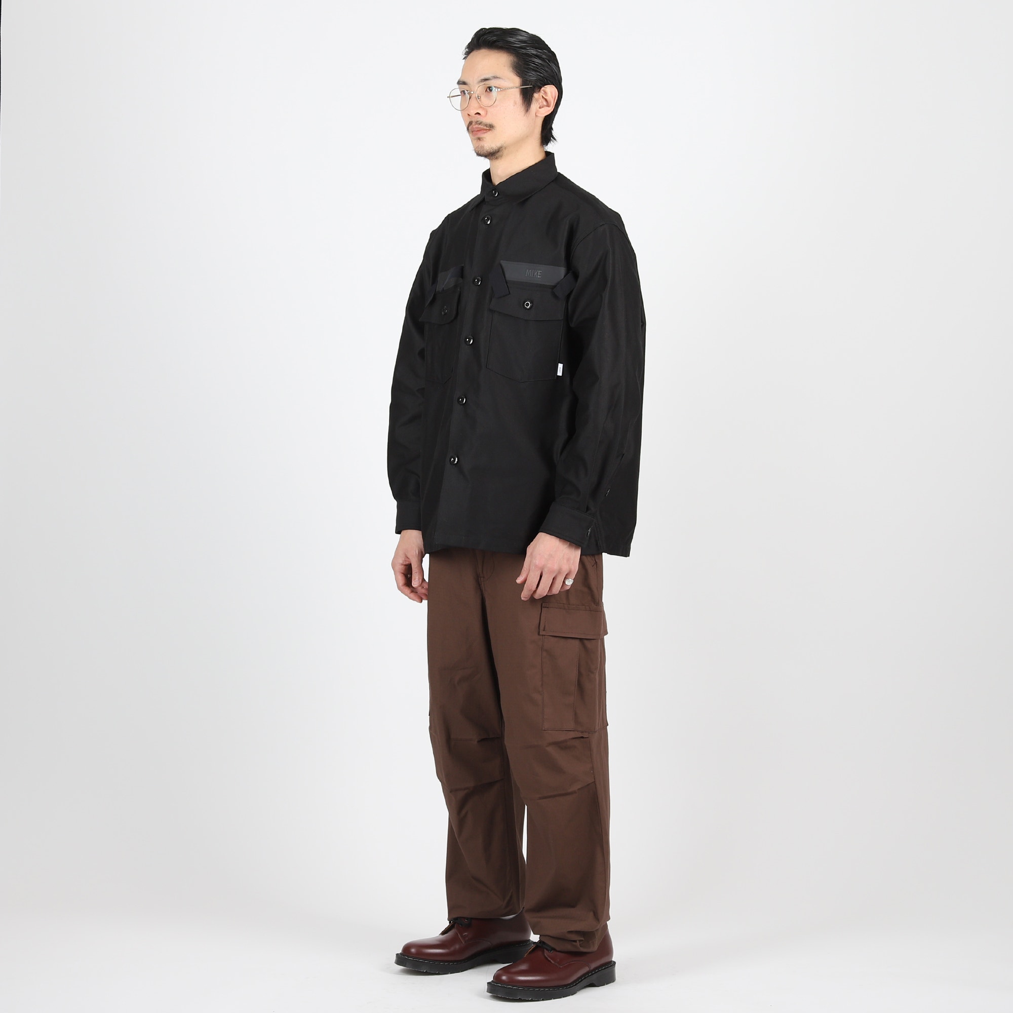 CBW 01 LS Cotton Satin Shirt - Black product photo