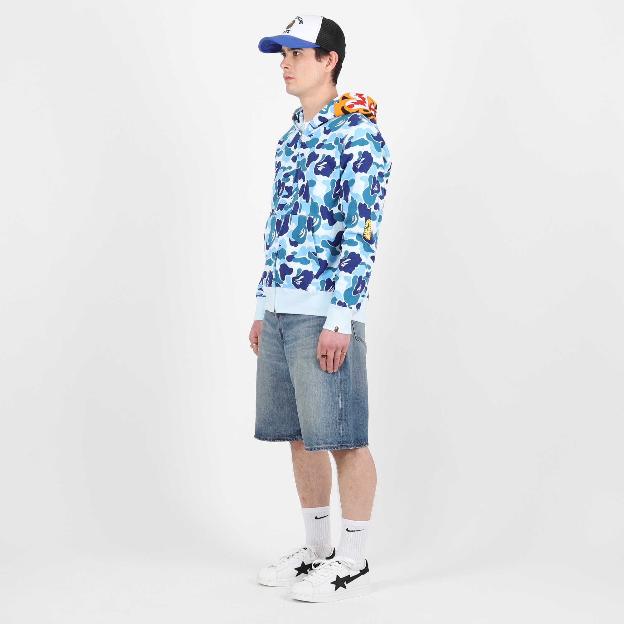 College Relaxed Fit Denim Shorts - Light Indigo product photo