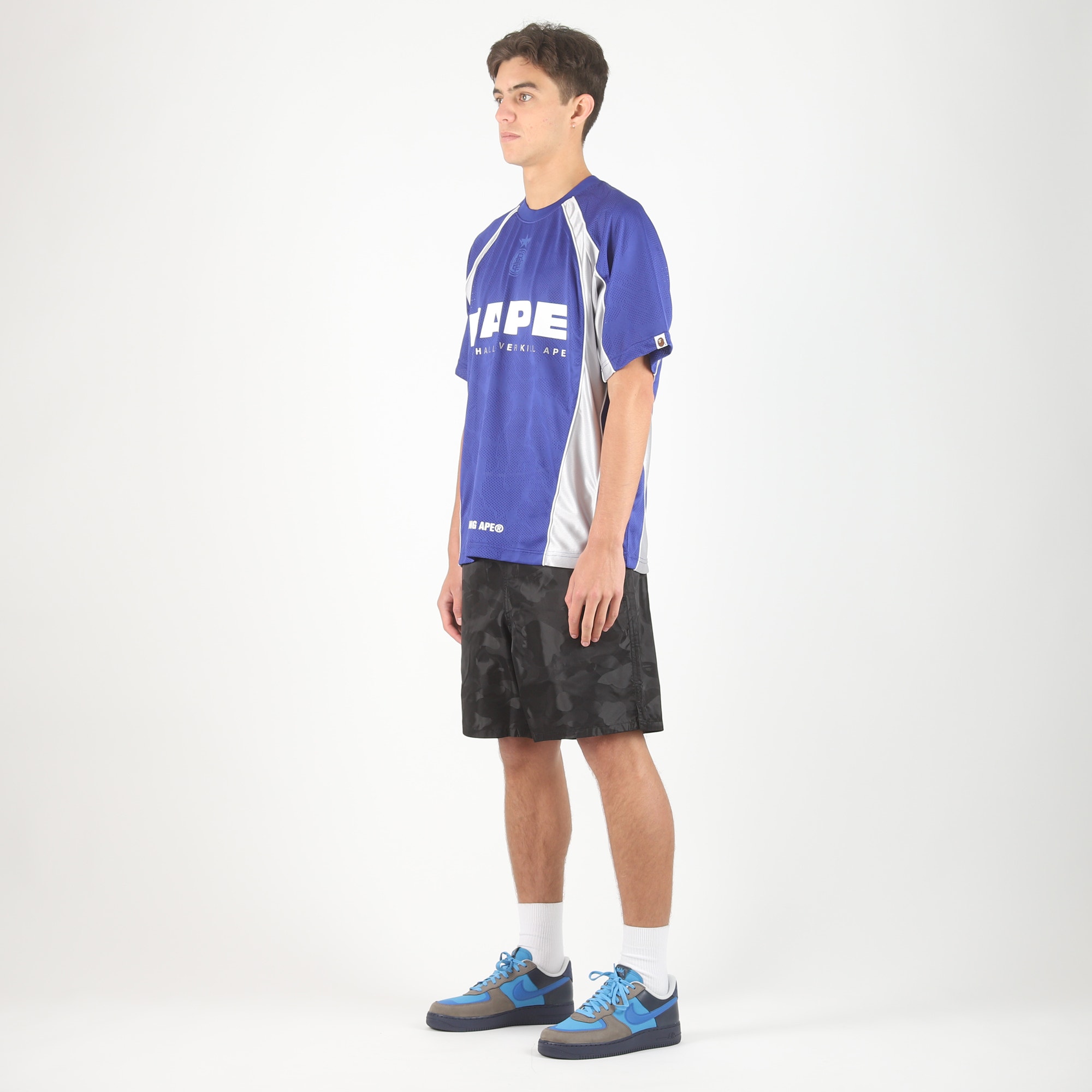 Solid Camo Bathing Ape Logo Shorts - Black product photo