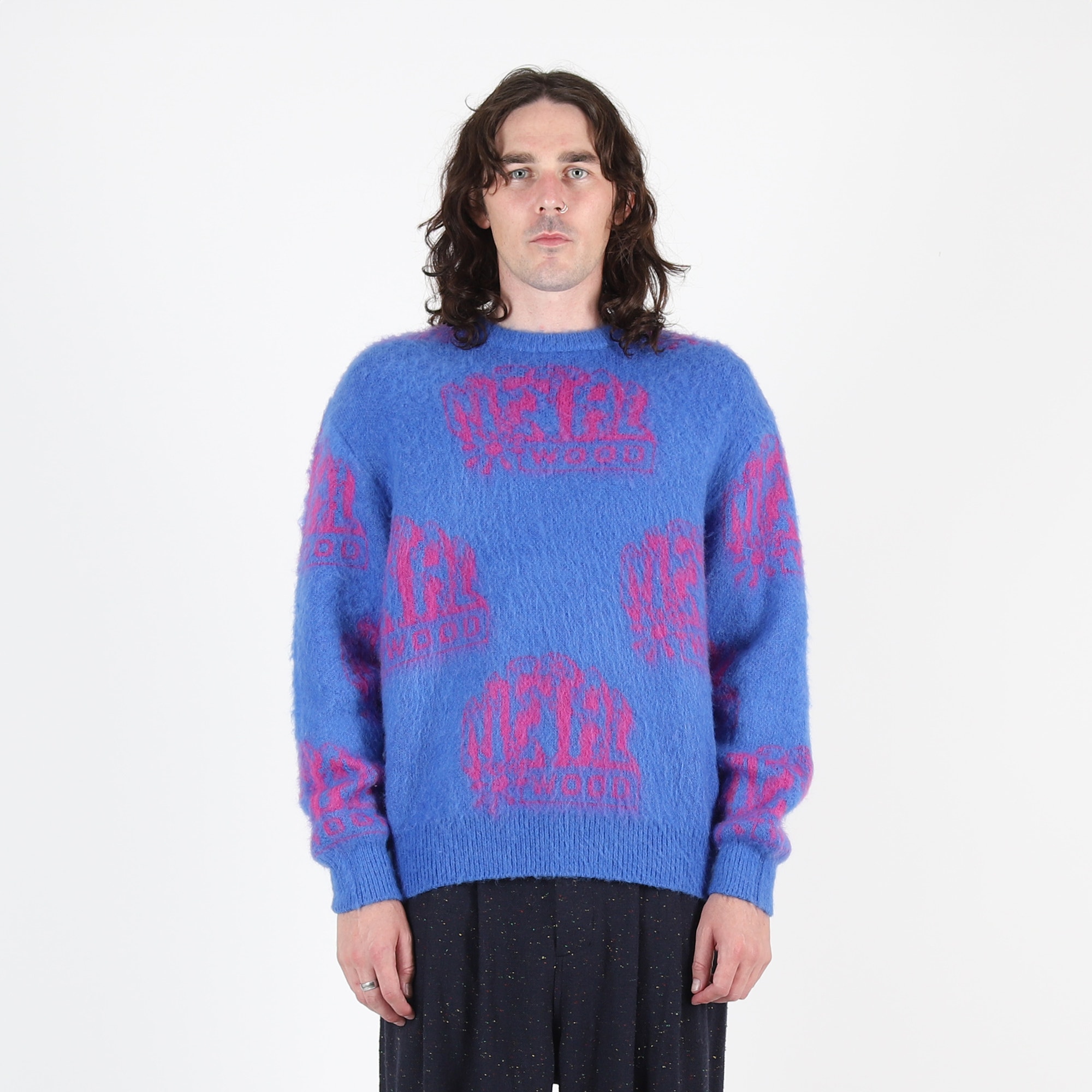 Flower Rave Shaggy Sweater - Hydrangea product photo